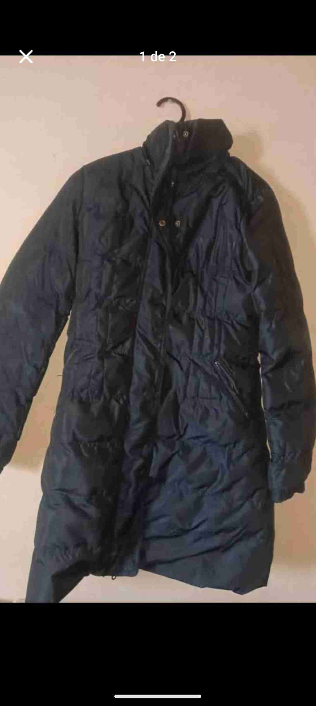 Abrigo largo azul oscuro - 1