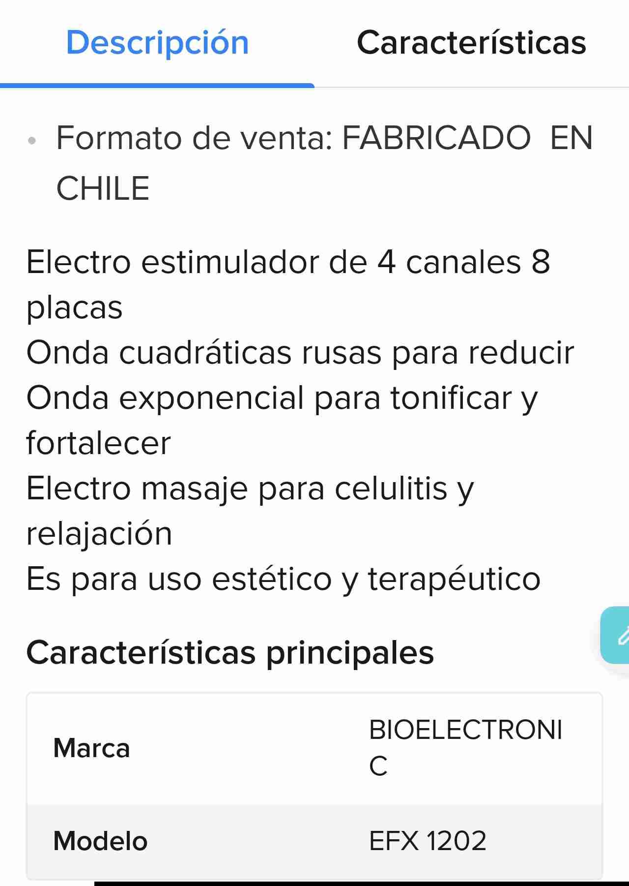 Electroestimulador Efx1202 con ocho placas - 2