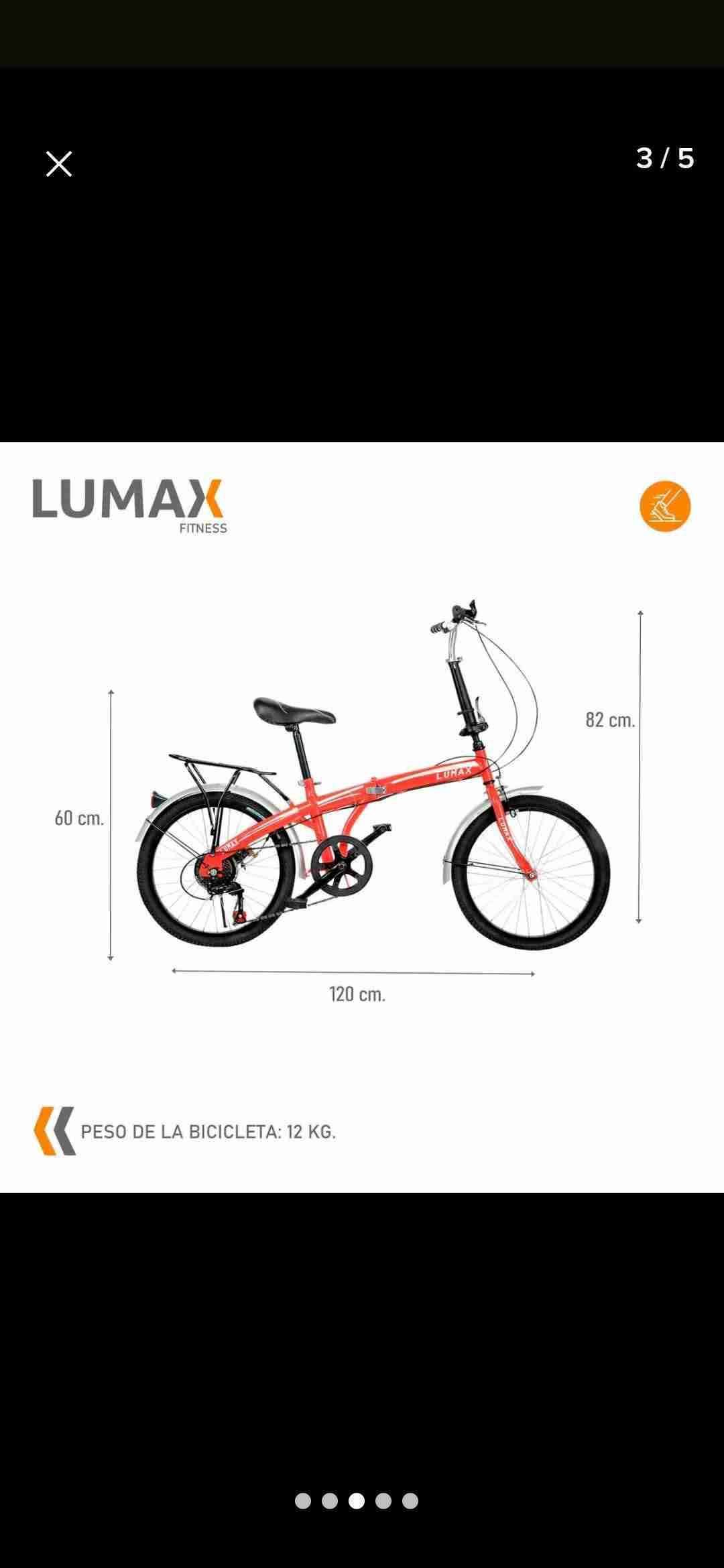 Bicicleta plegable roja Lumax - miniatura 3