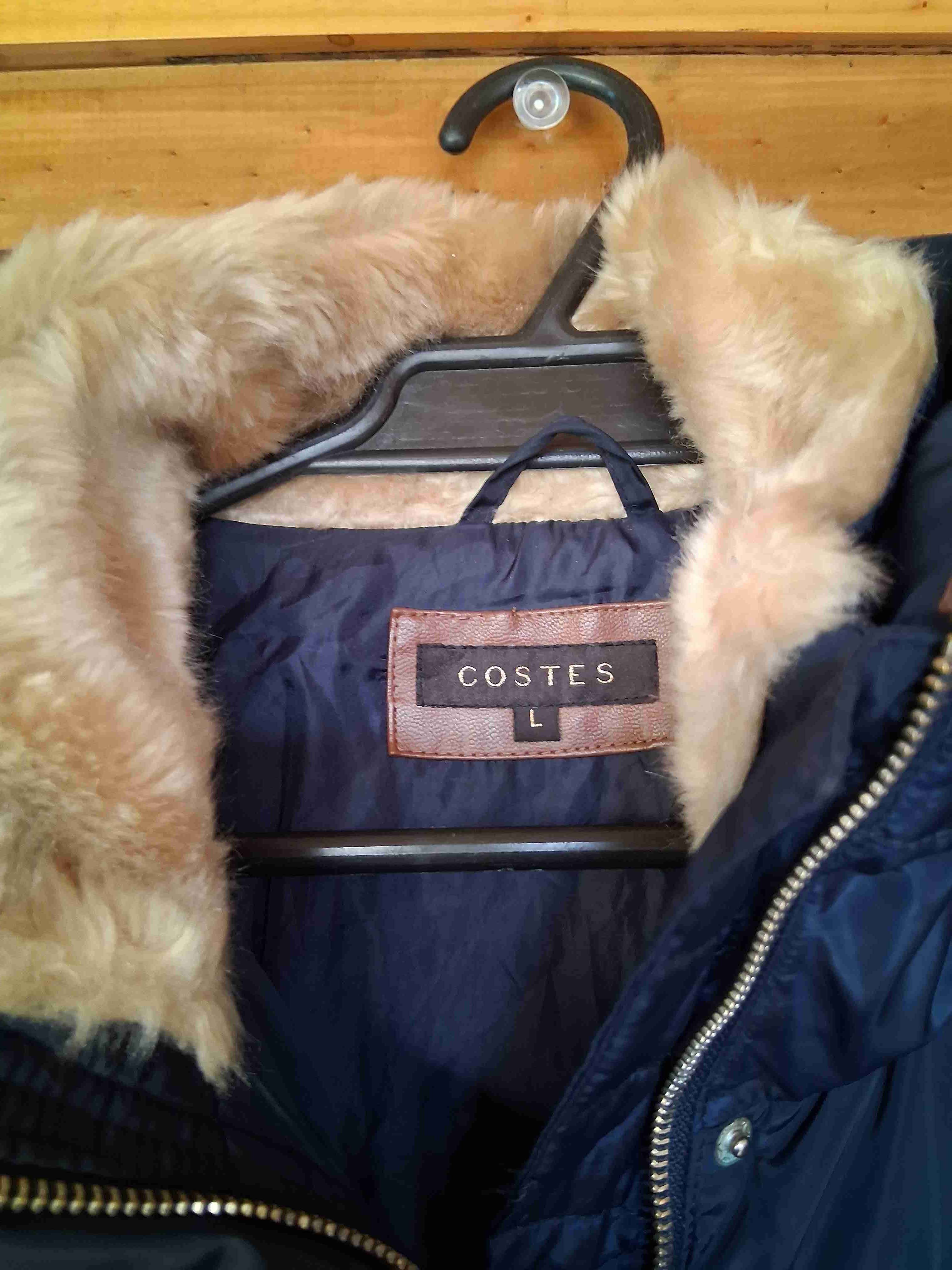 Abrigo acolchado azul con capucha - miniatura 2