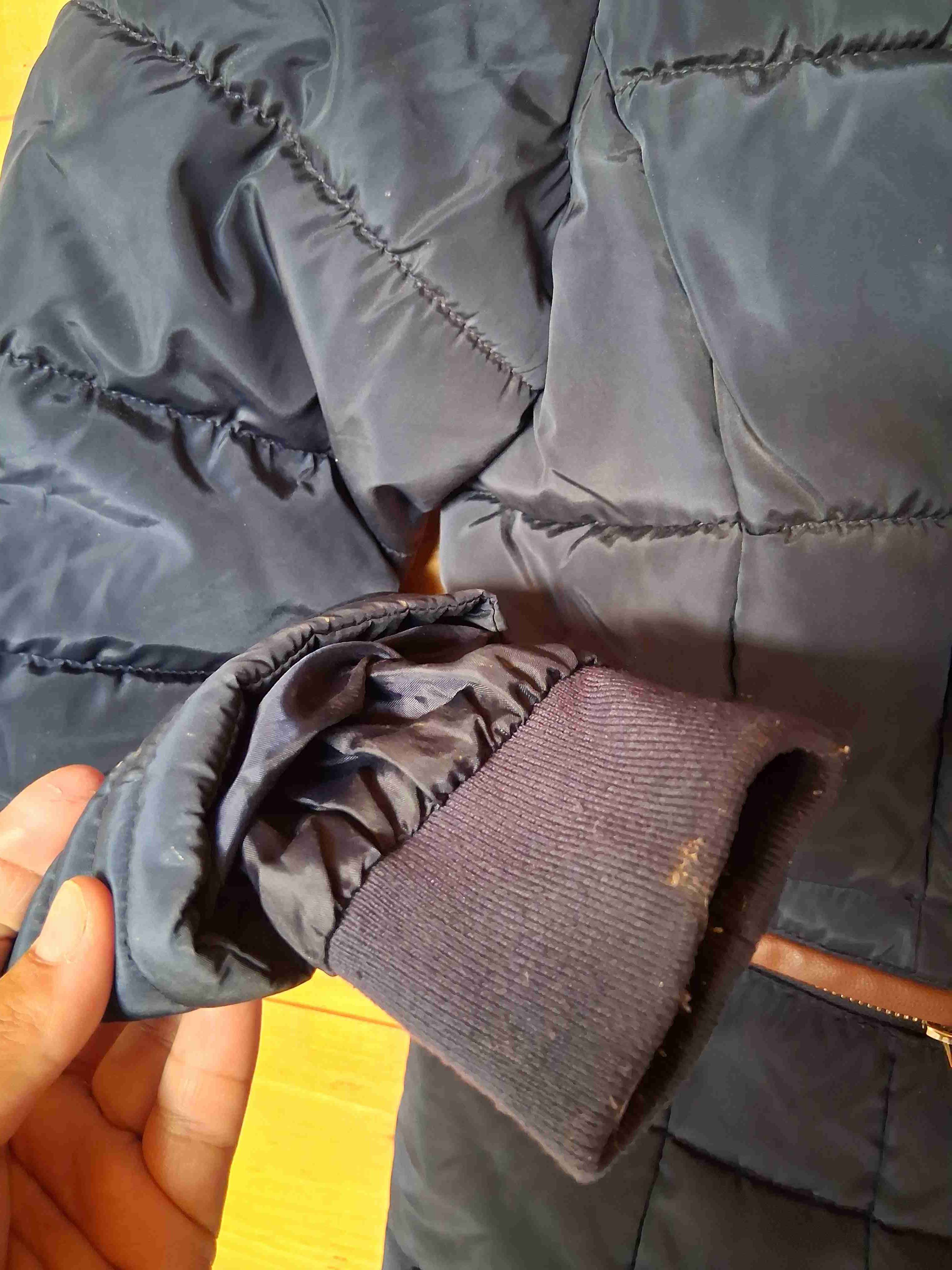 Abrigo acolchado azul con capucha - miniatura 4