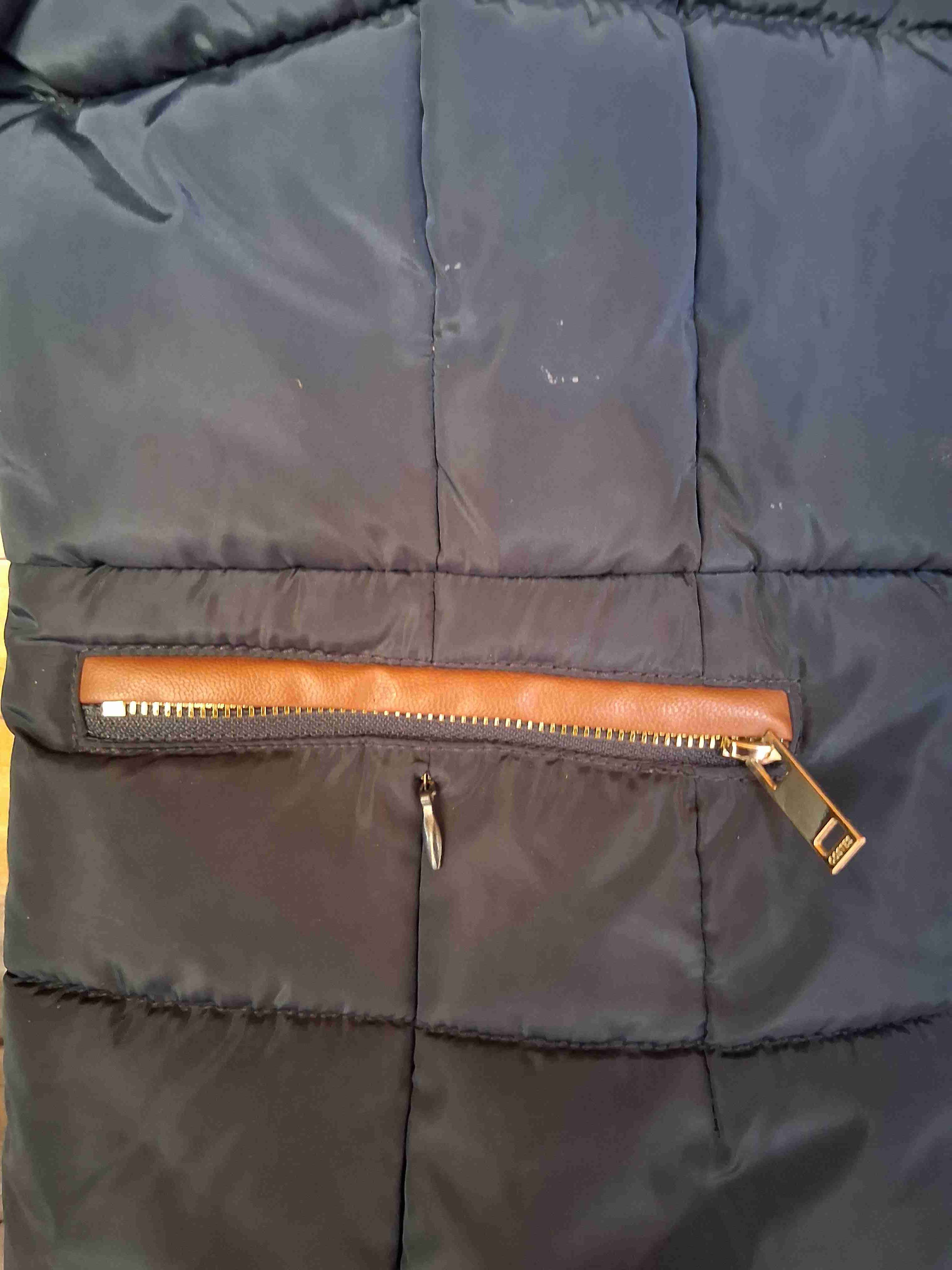 Abrigo acolchado azul con capucha - miniatura 5