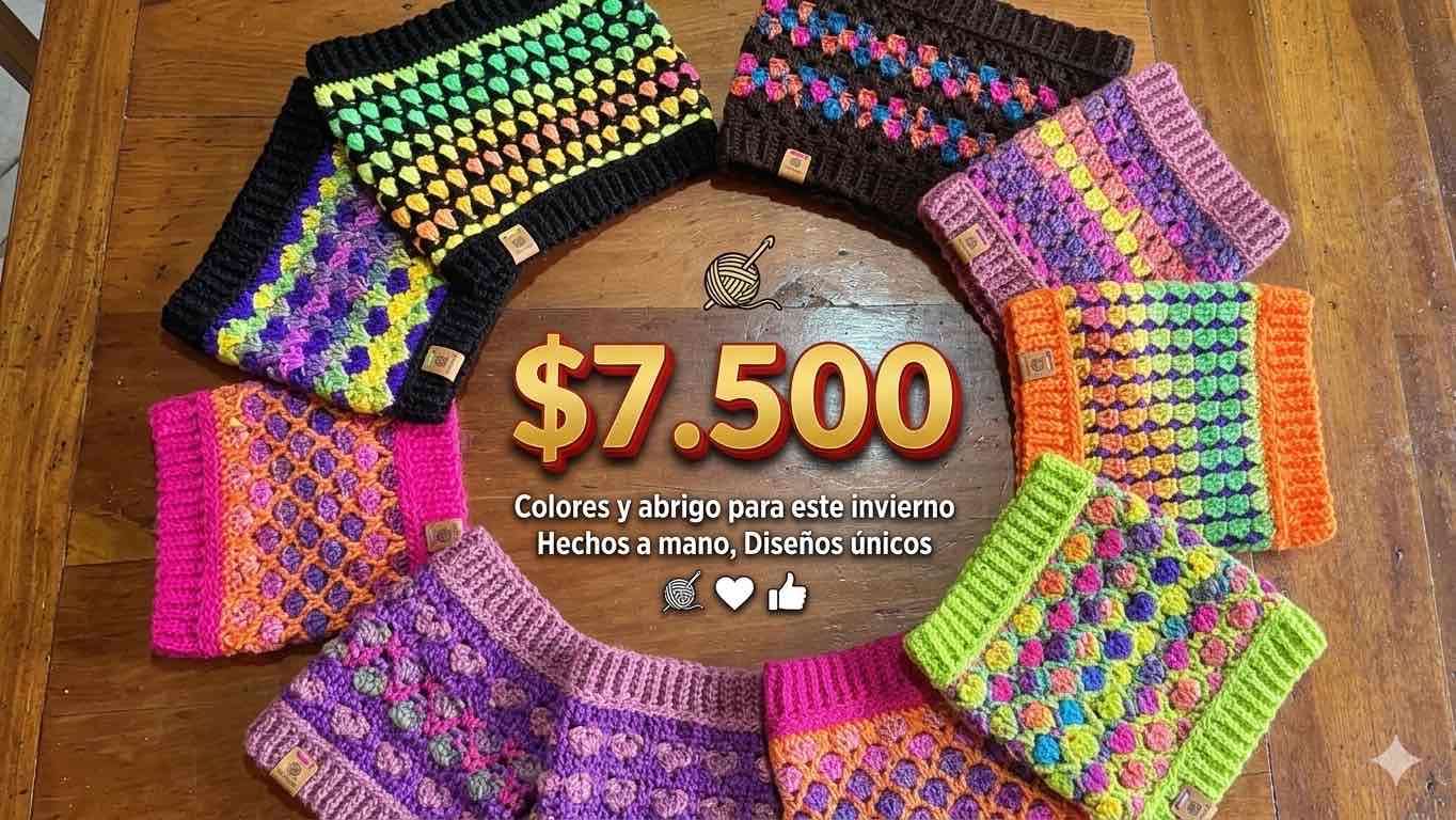 Cuellitos de lana tejidos a crochet - miniatura 6