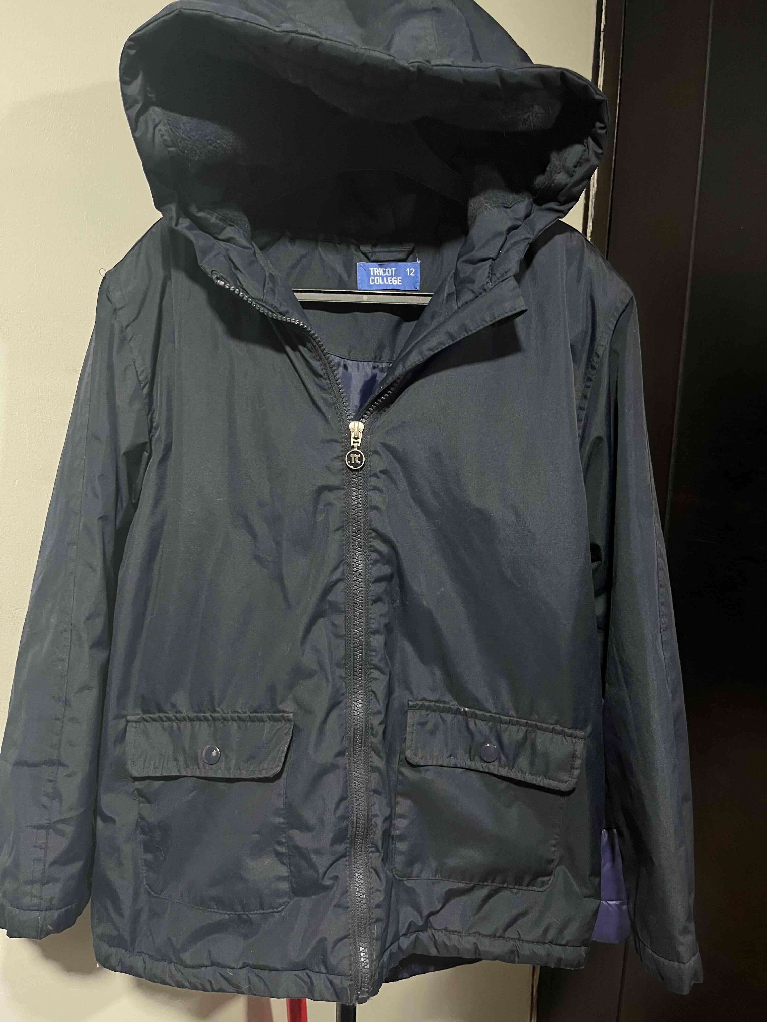 Parka azul marino con capucha talla 12 - 1