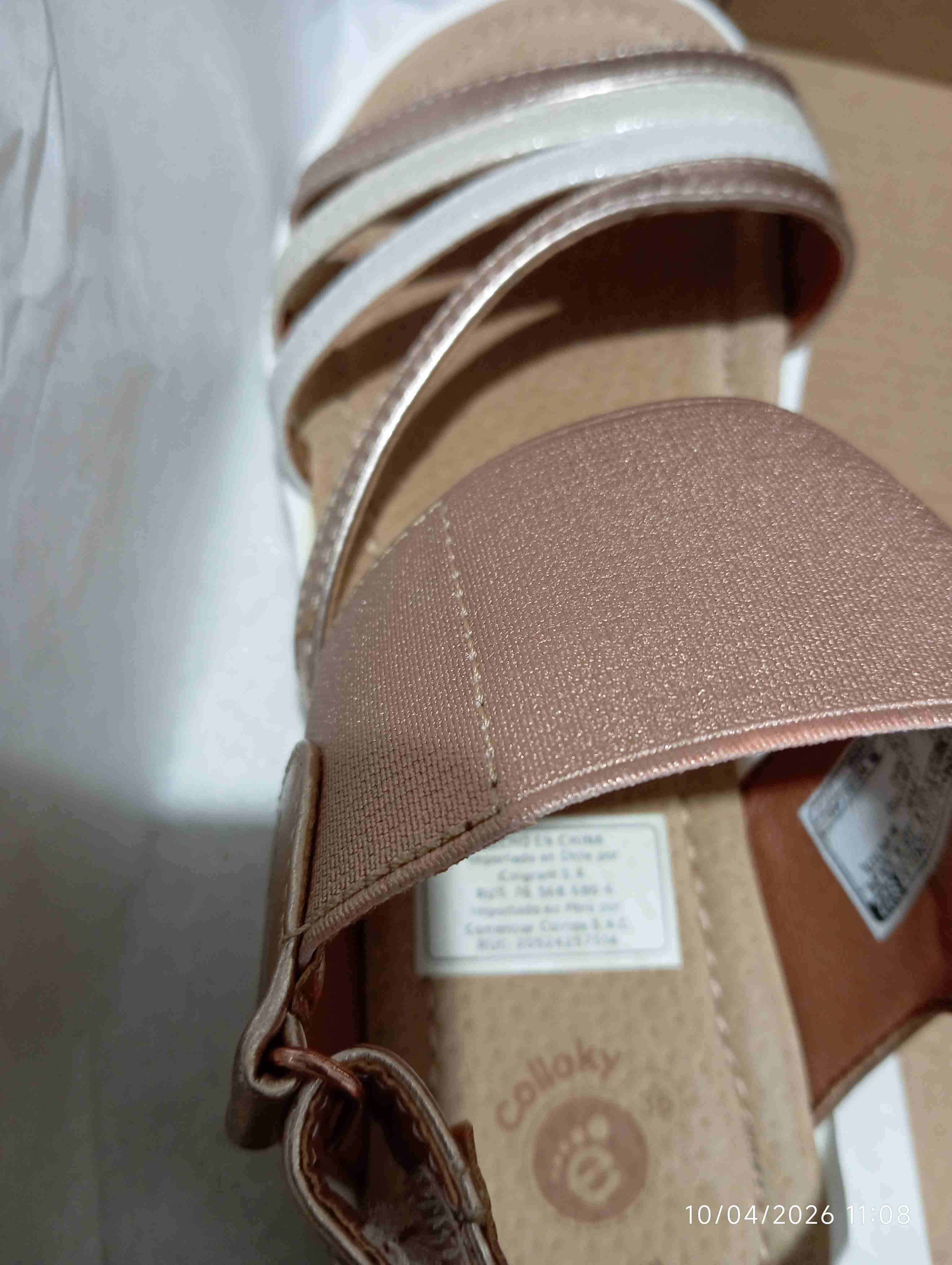 Sandalia de velcro rosa para niñas - miniatura 2