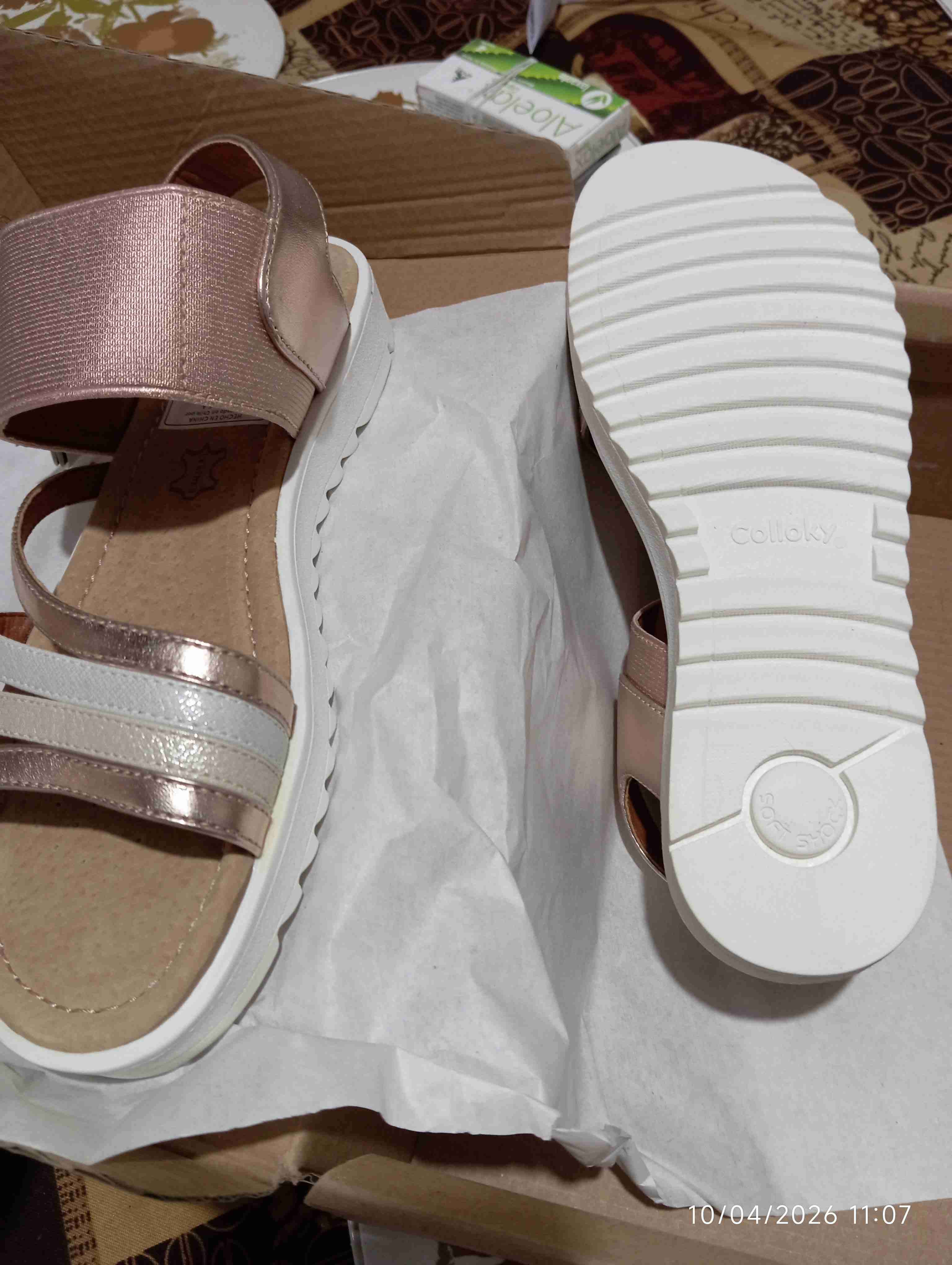 Sandalia de velcro rosa para niñas - miniatura 3