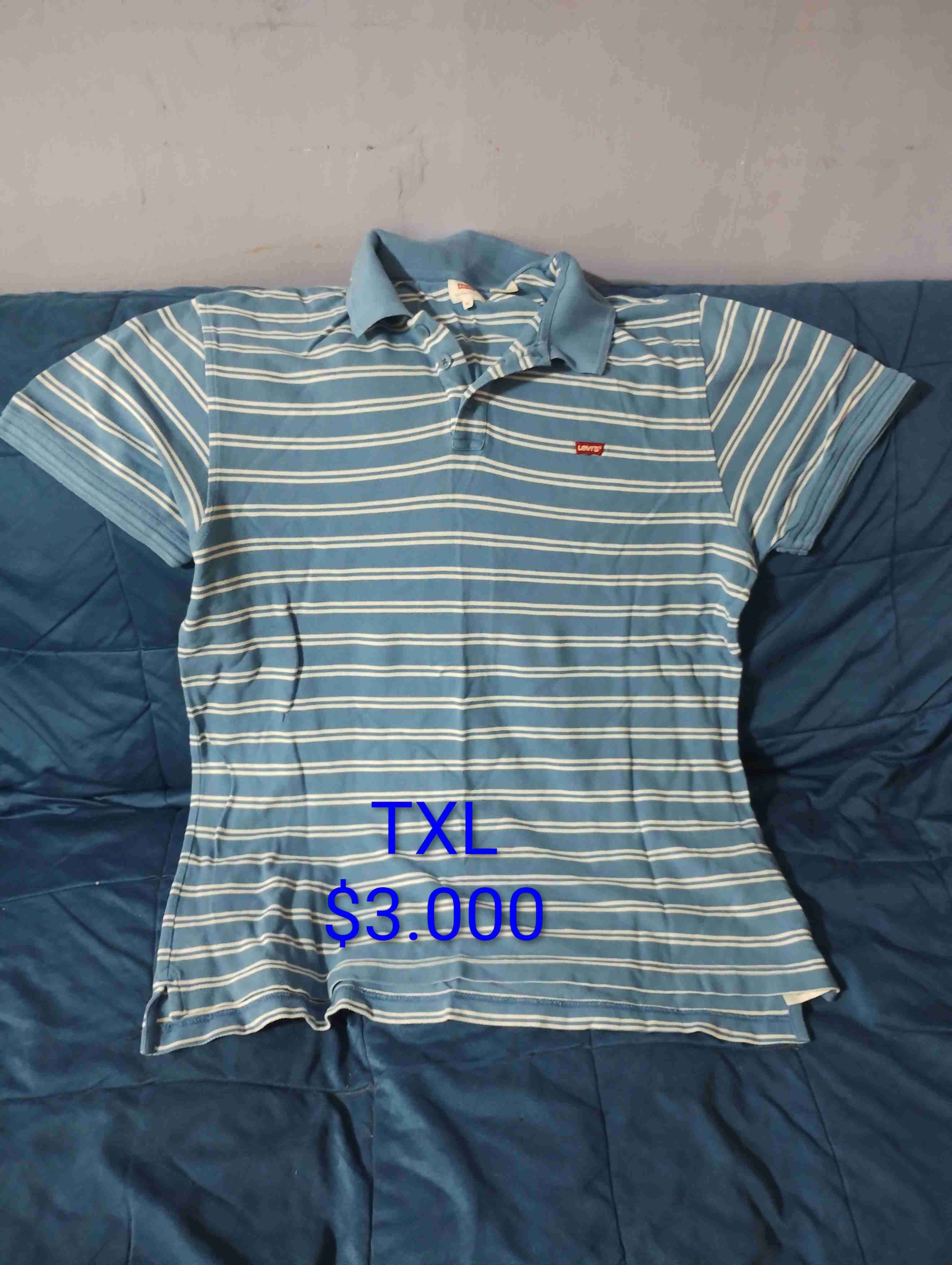 Polera rayada celeste Levy's - 1