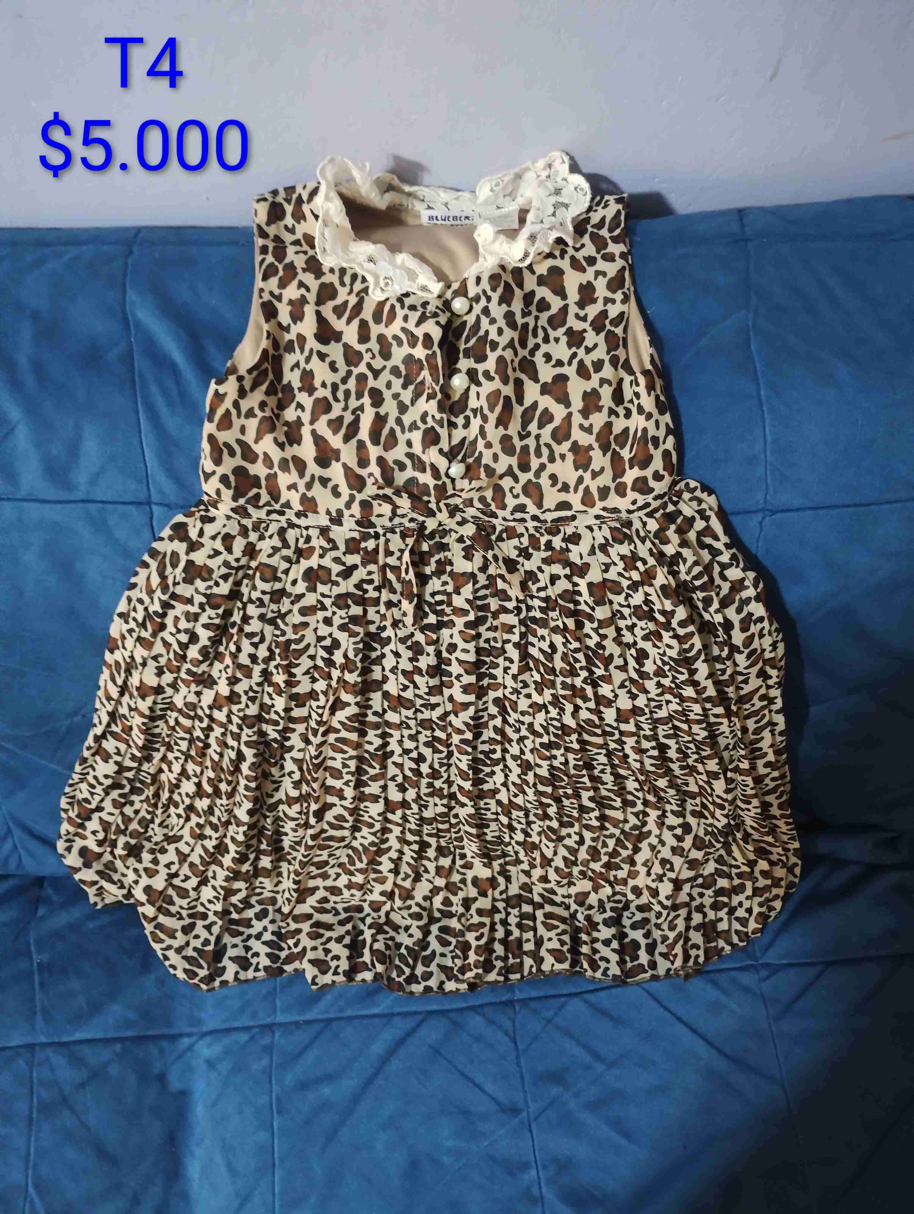 Vestido infantil leopardo T4