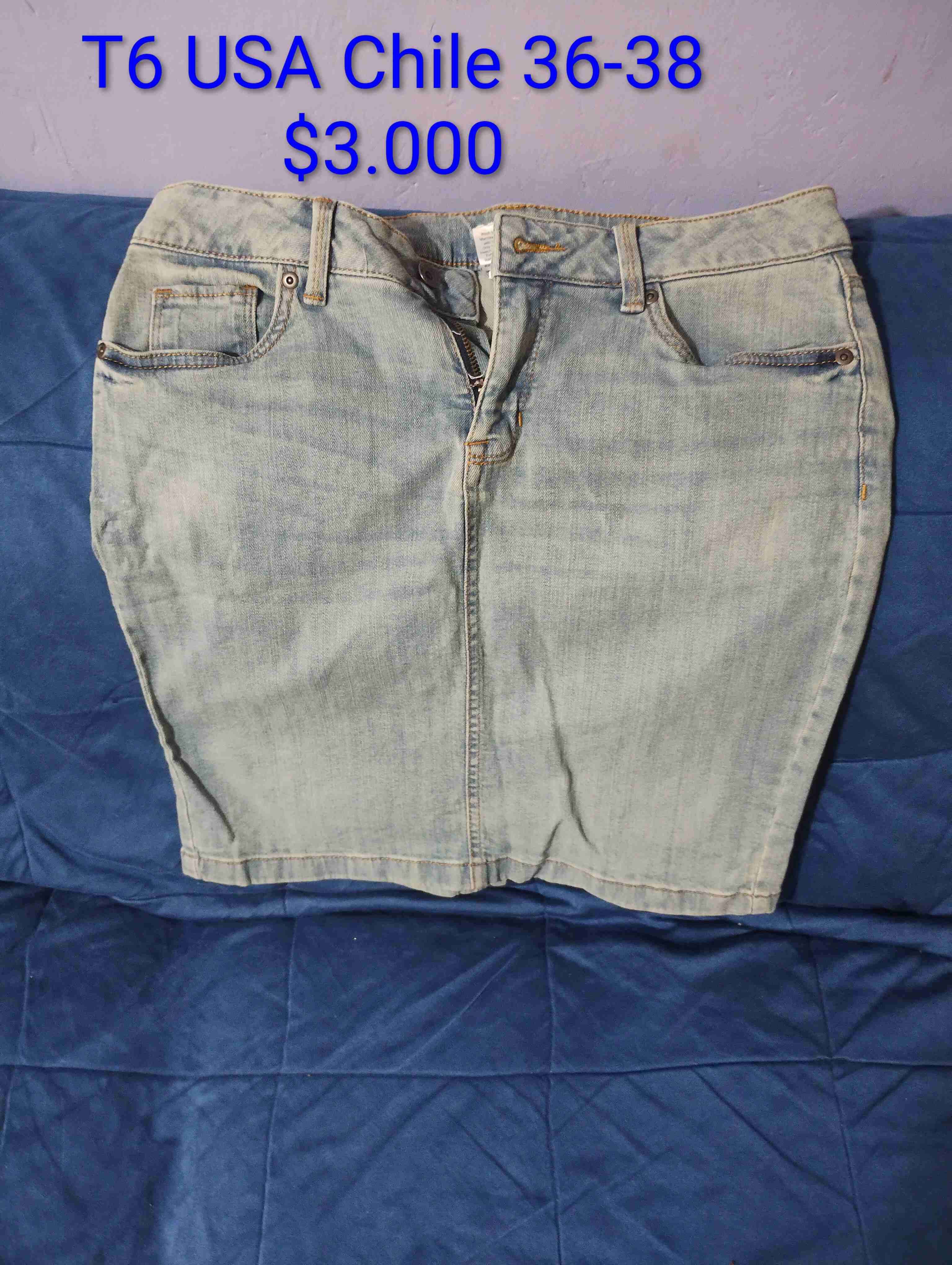 Falda de mezclilla T6 Chile 36-38