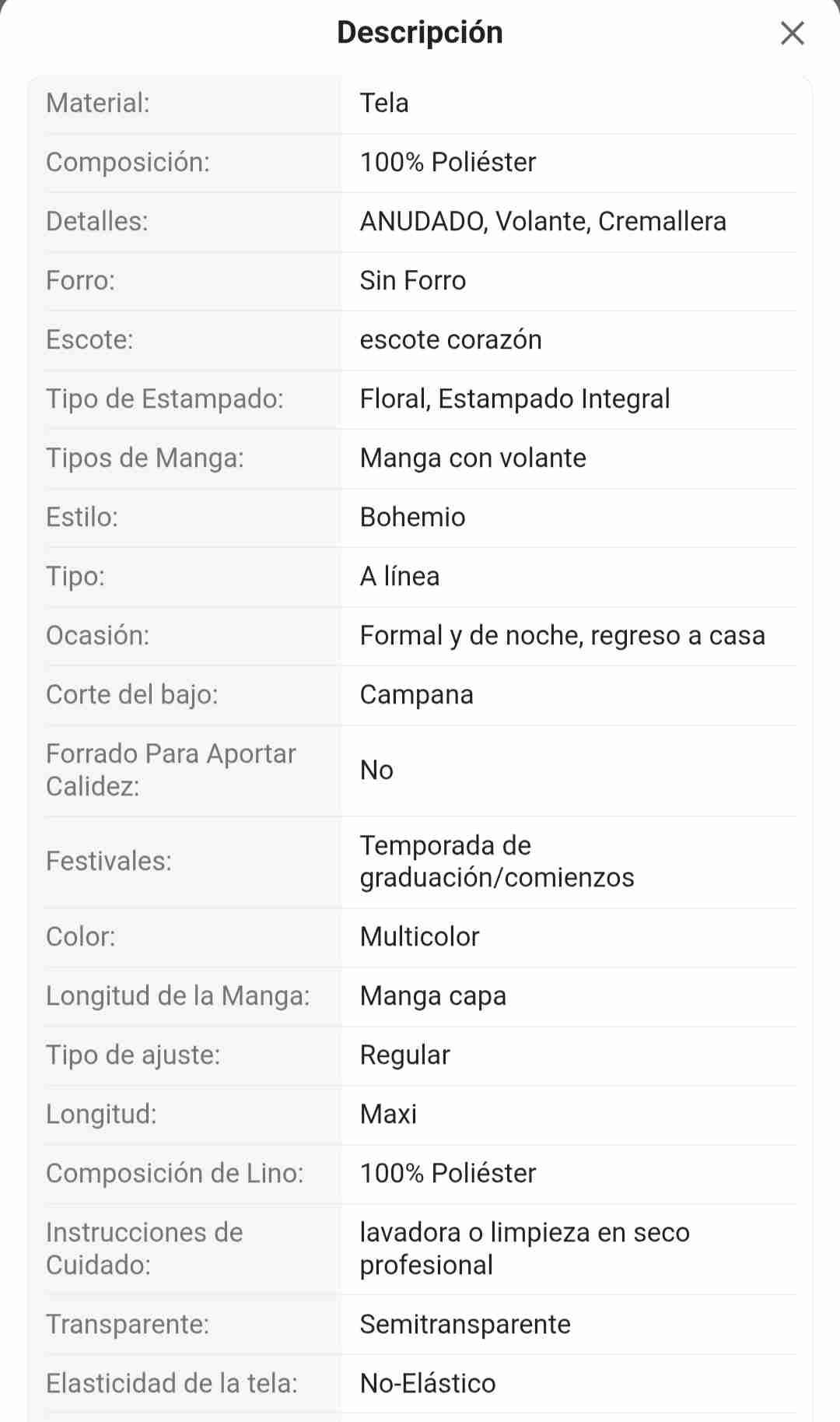 Vestido largo floral lila - miniatura 3