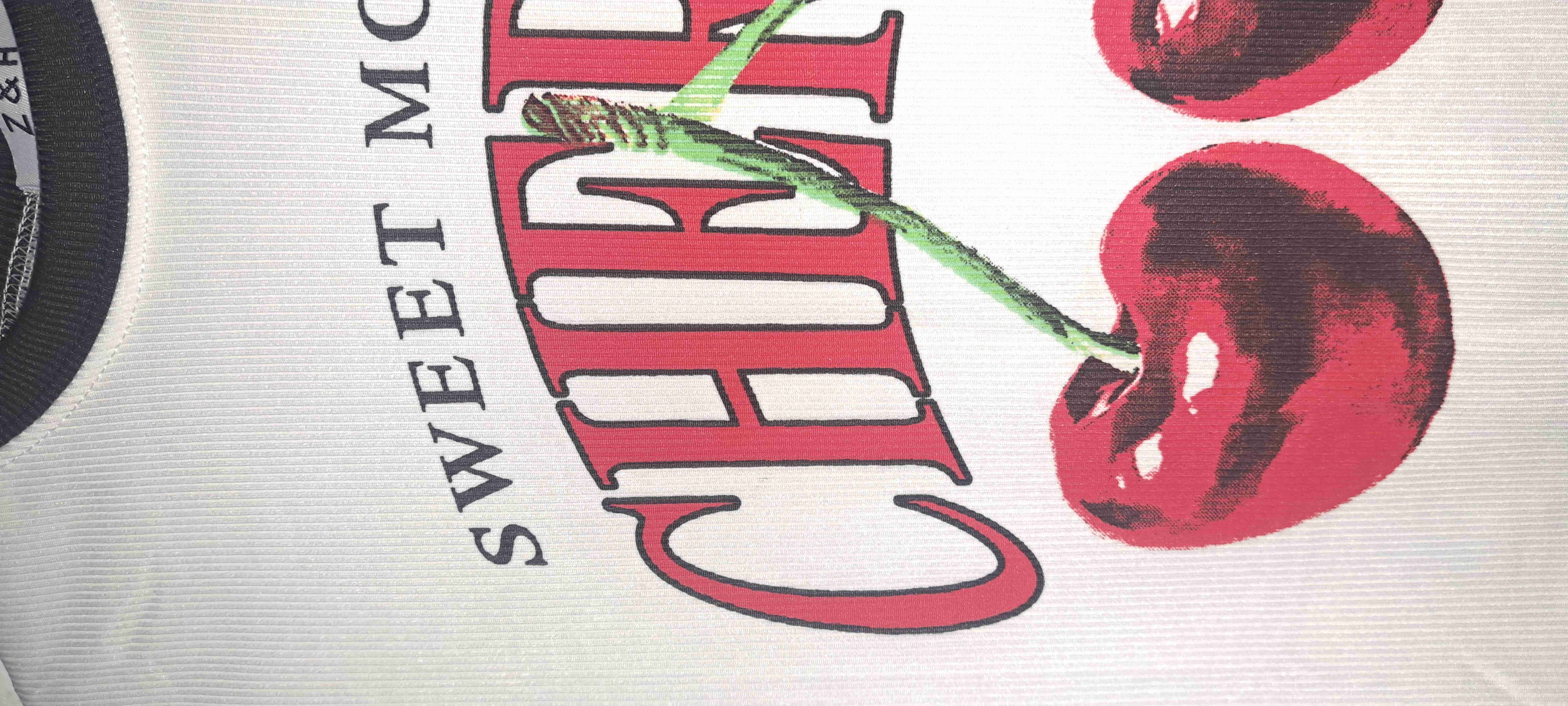 Polera blanca con cerezas - 2