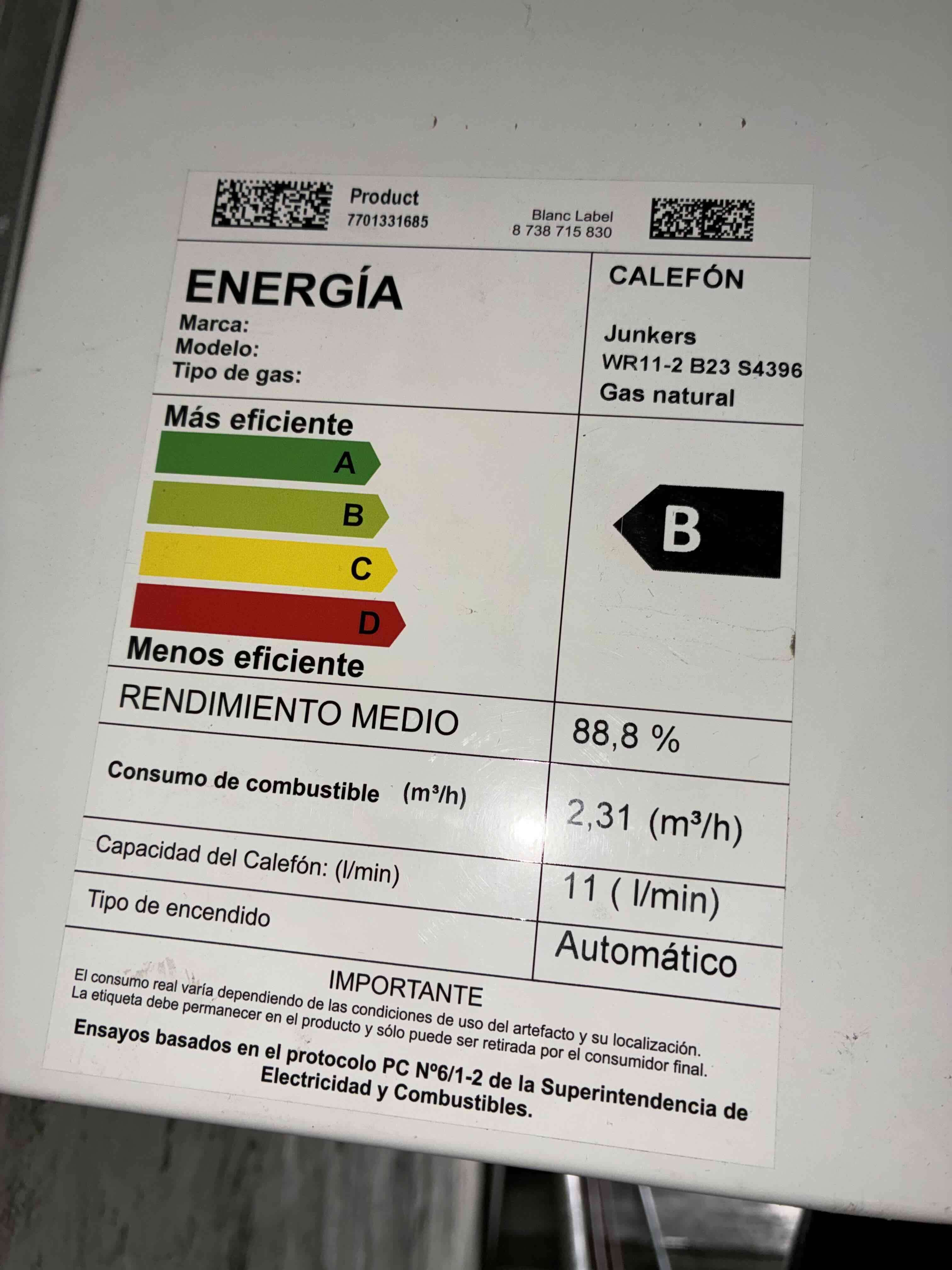 Calefón Junkers encendido electrónico - miniatura 5