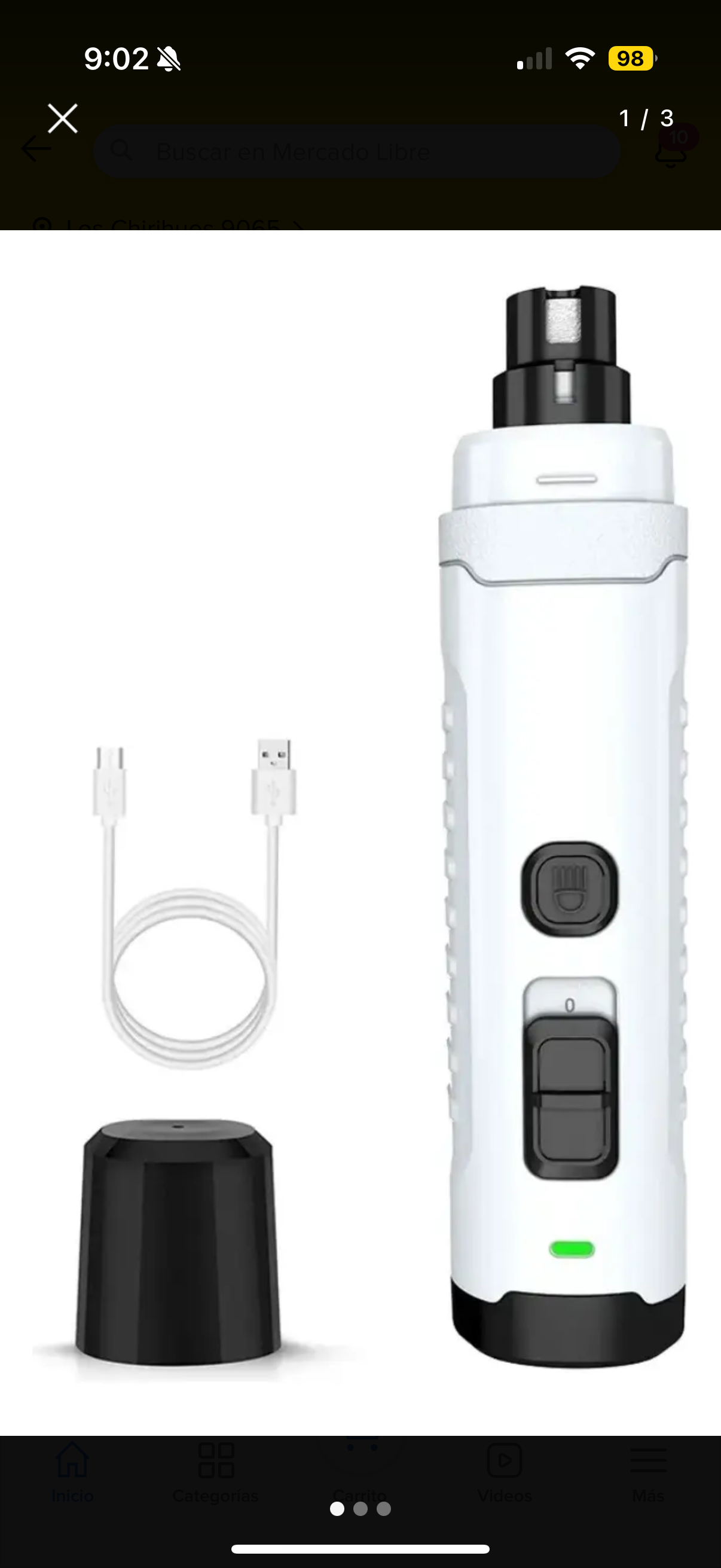 Lima eléctrica de uñas mascota