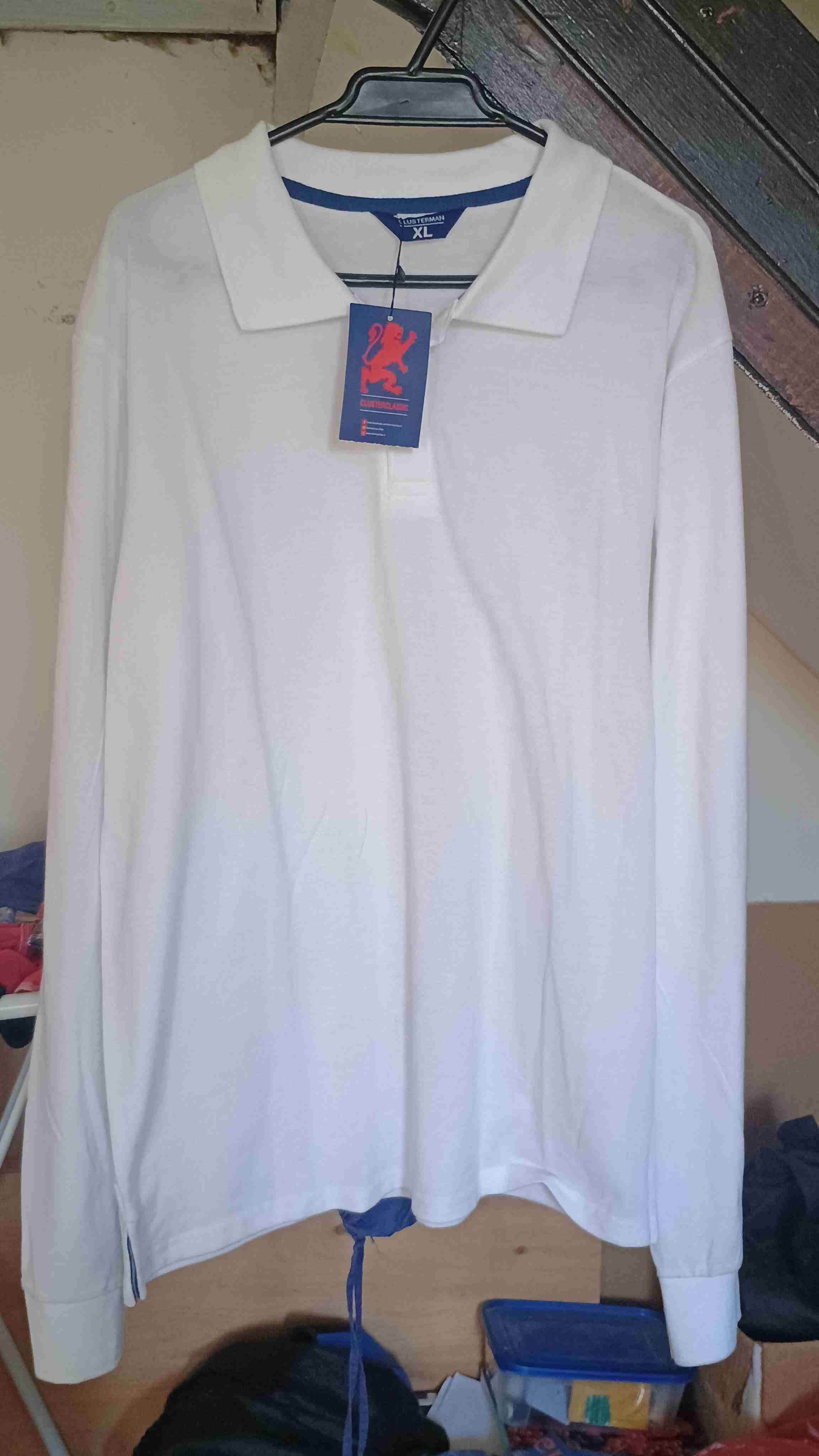 Polera blanca de manga larga XL - miniatura 2