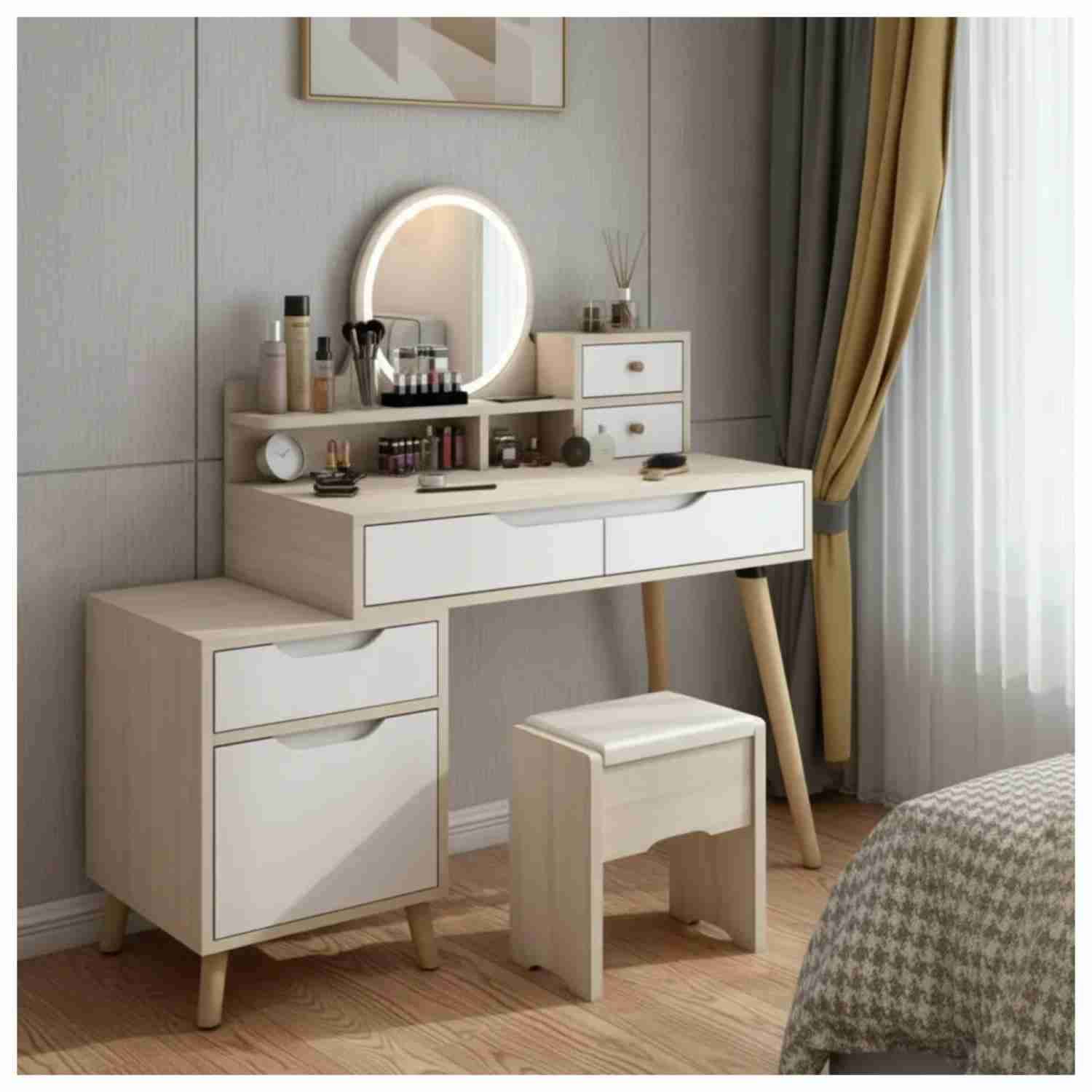 Tocador de maquillaje blanco - miniatura 2