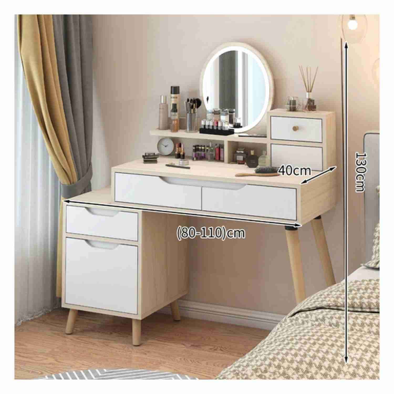 Tocador de maquillaje blanco - miniatura 3