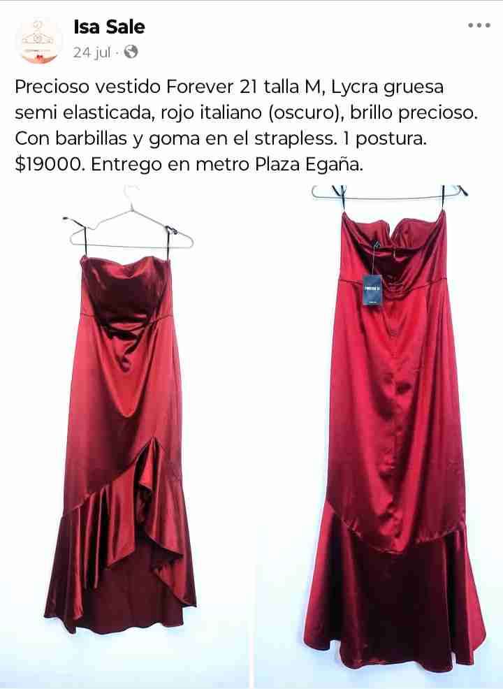 Vestido rojo Forever 21 talla M - miniatura 1