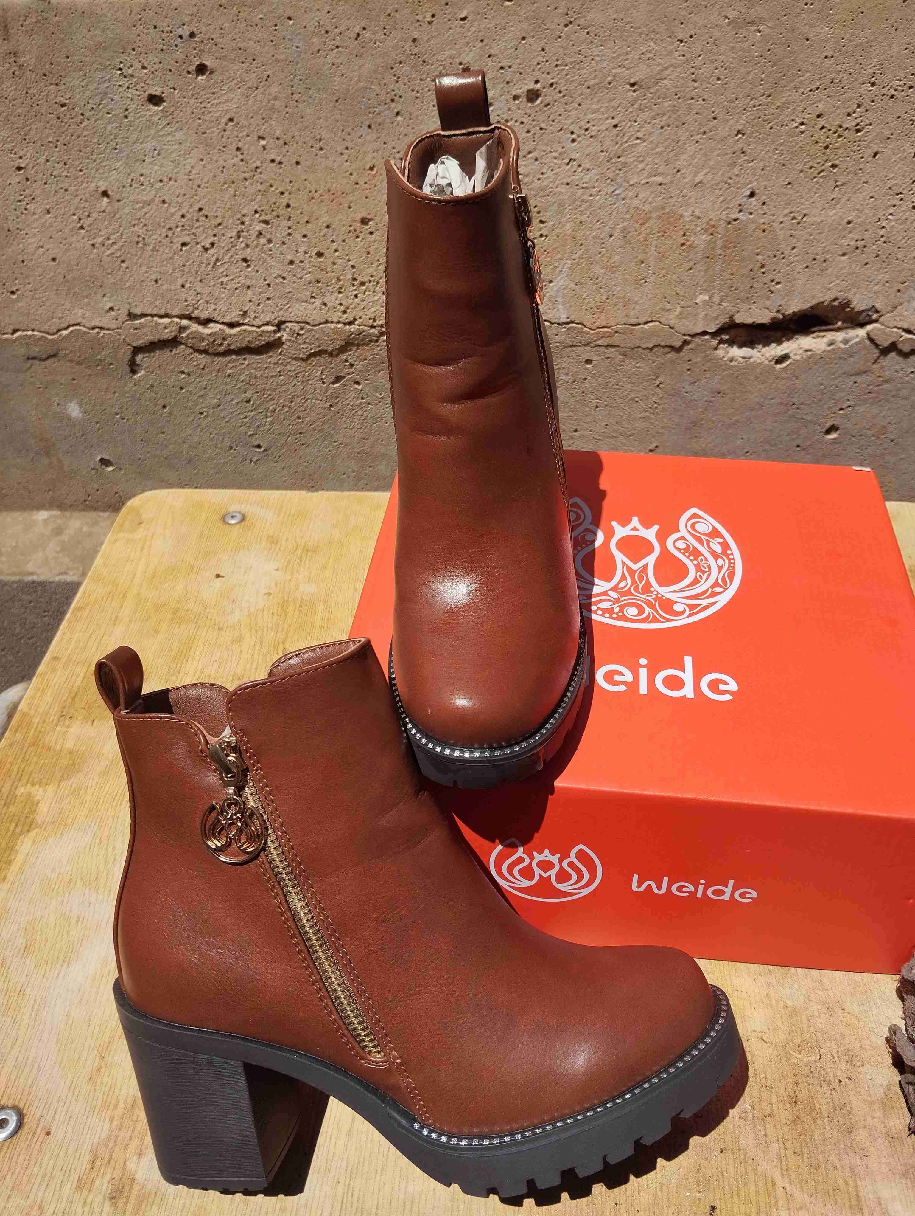 Botines de cuero Weide marrones - miniatura 1