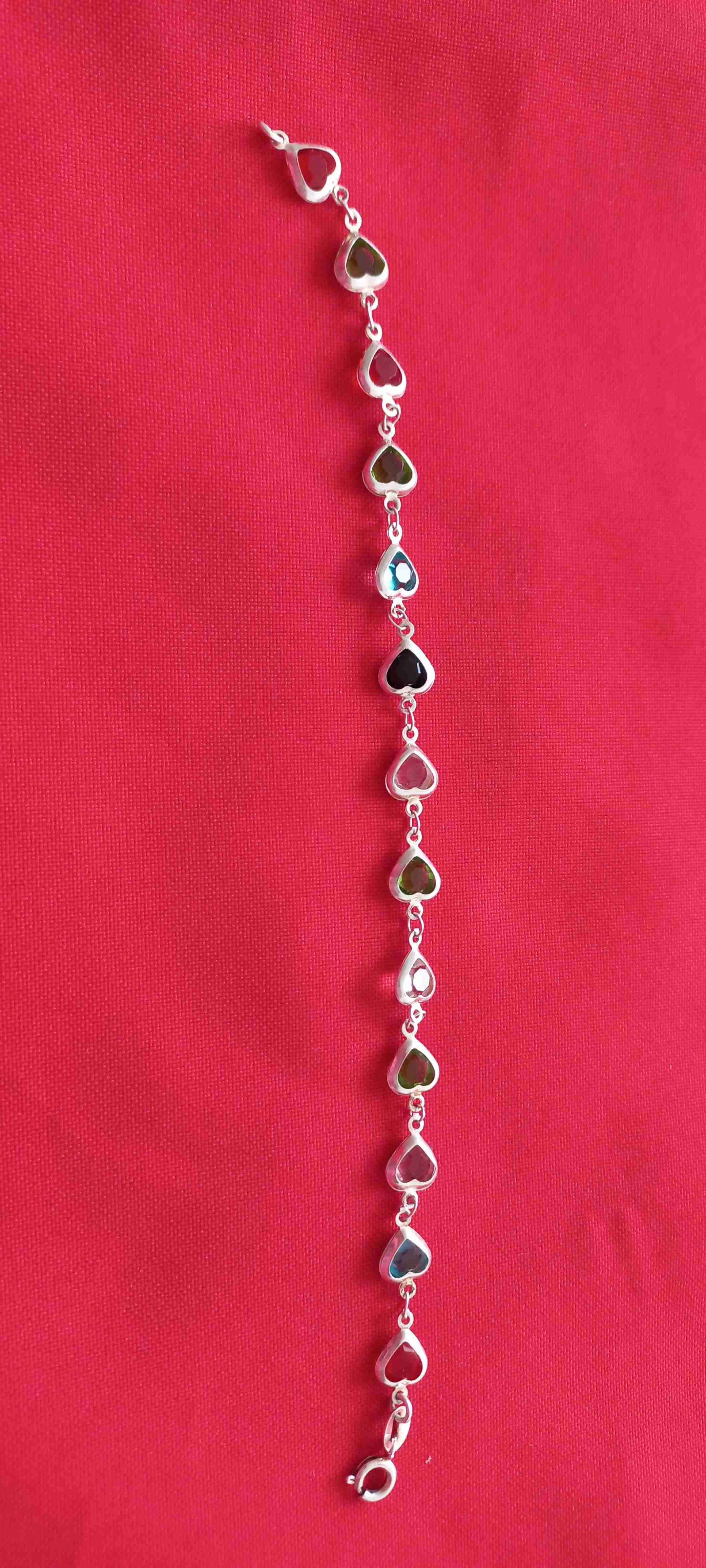 Pulsera de Plata  corazones multicolor $6000 - miniatura 2
