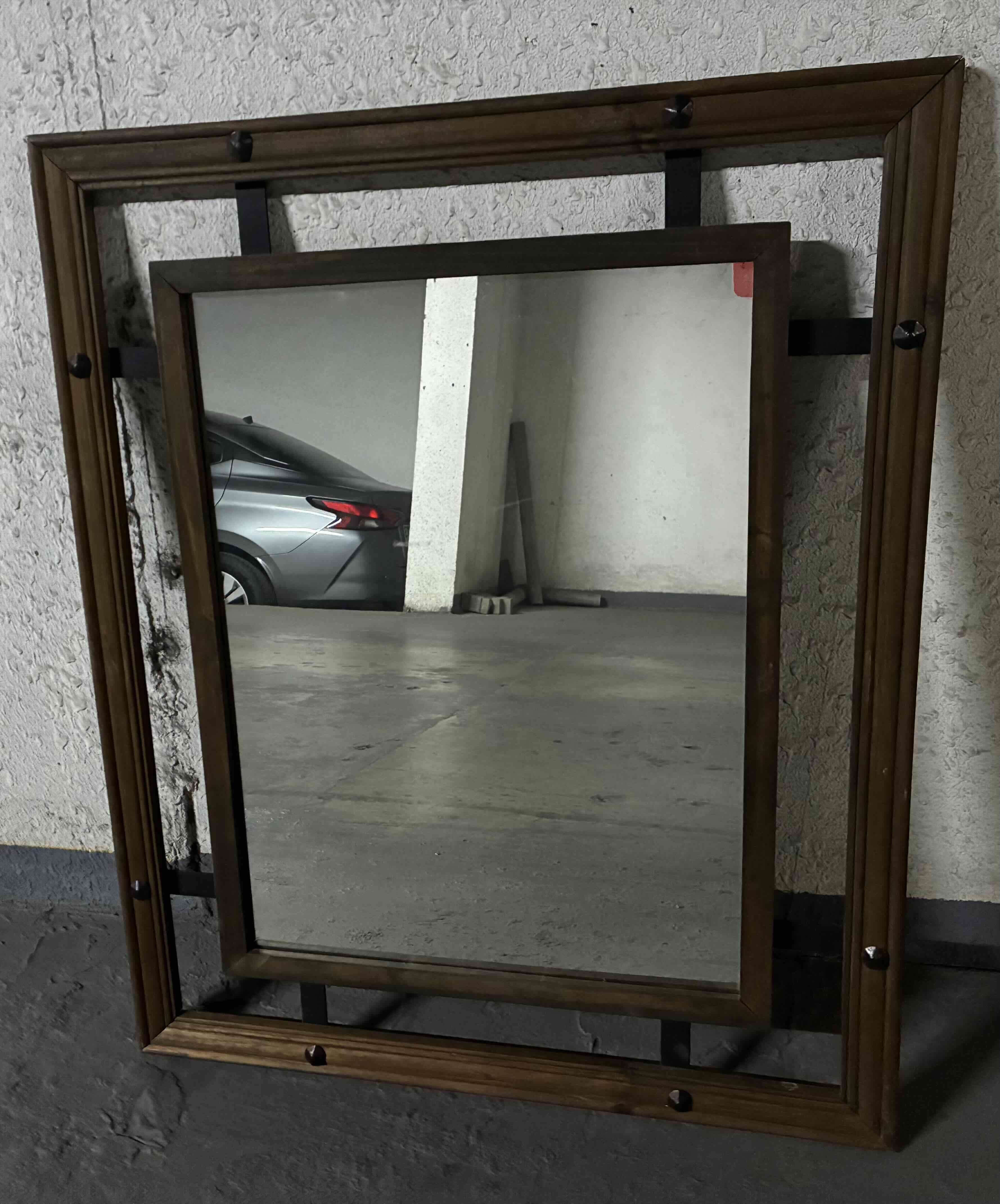 Espejo con marco negro elegante - miniatura 2