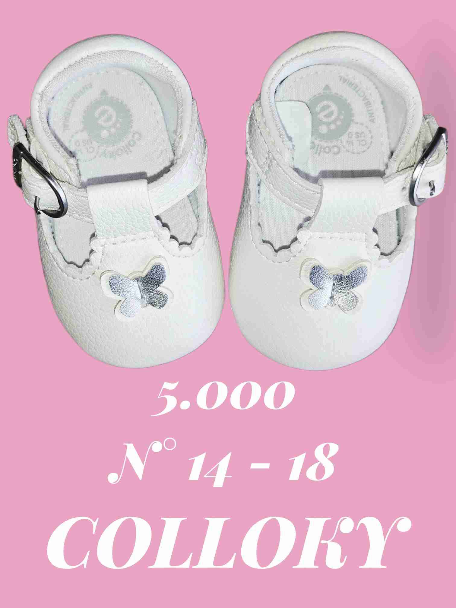 Zapatos de bebé blancos Colloky - miniatura 1