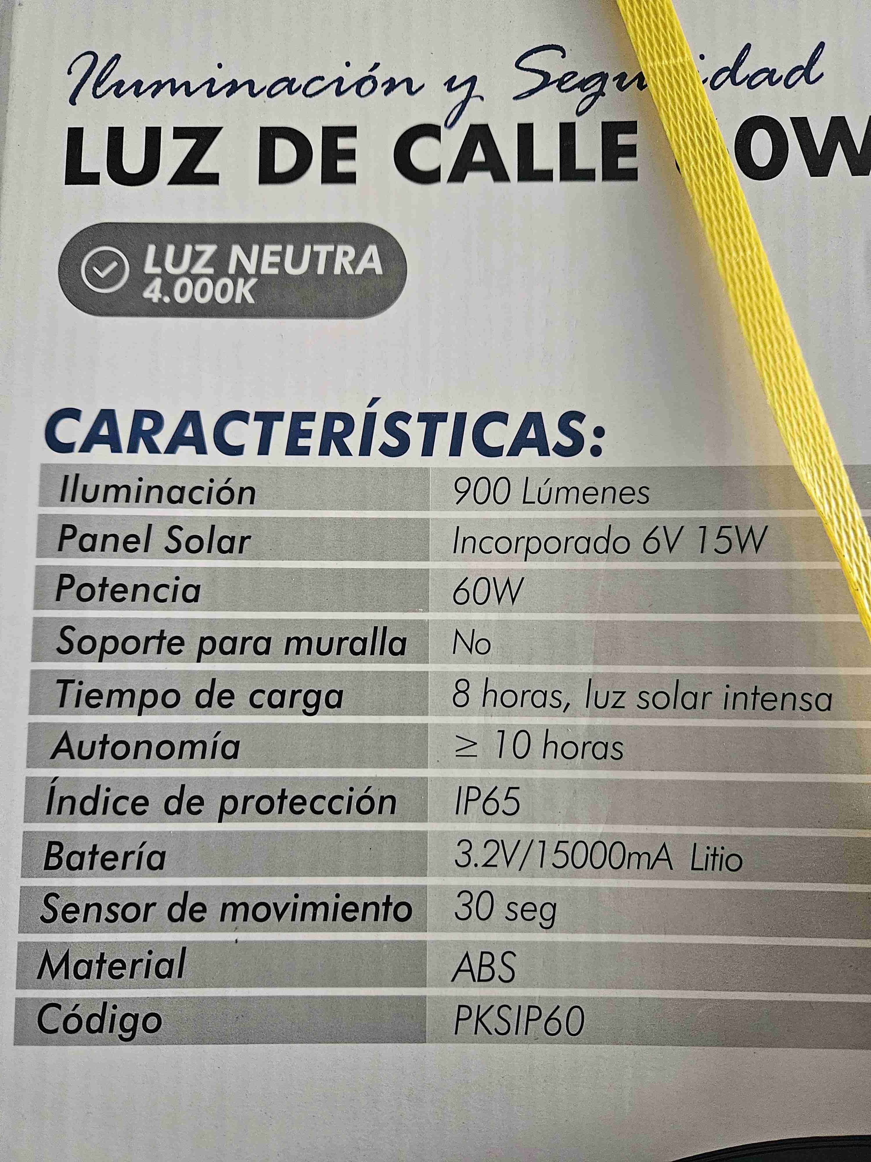Luz de calle solar 60W - miniatura 3