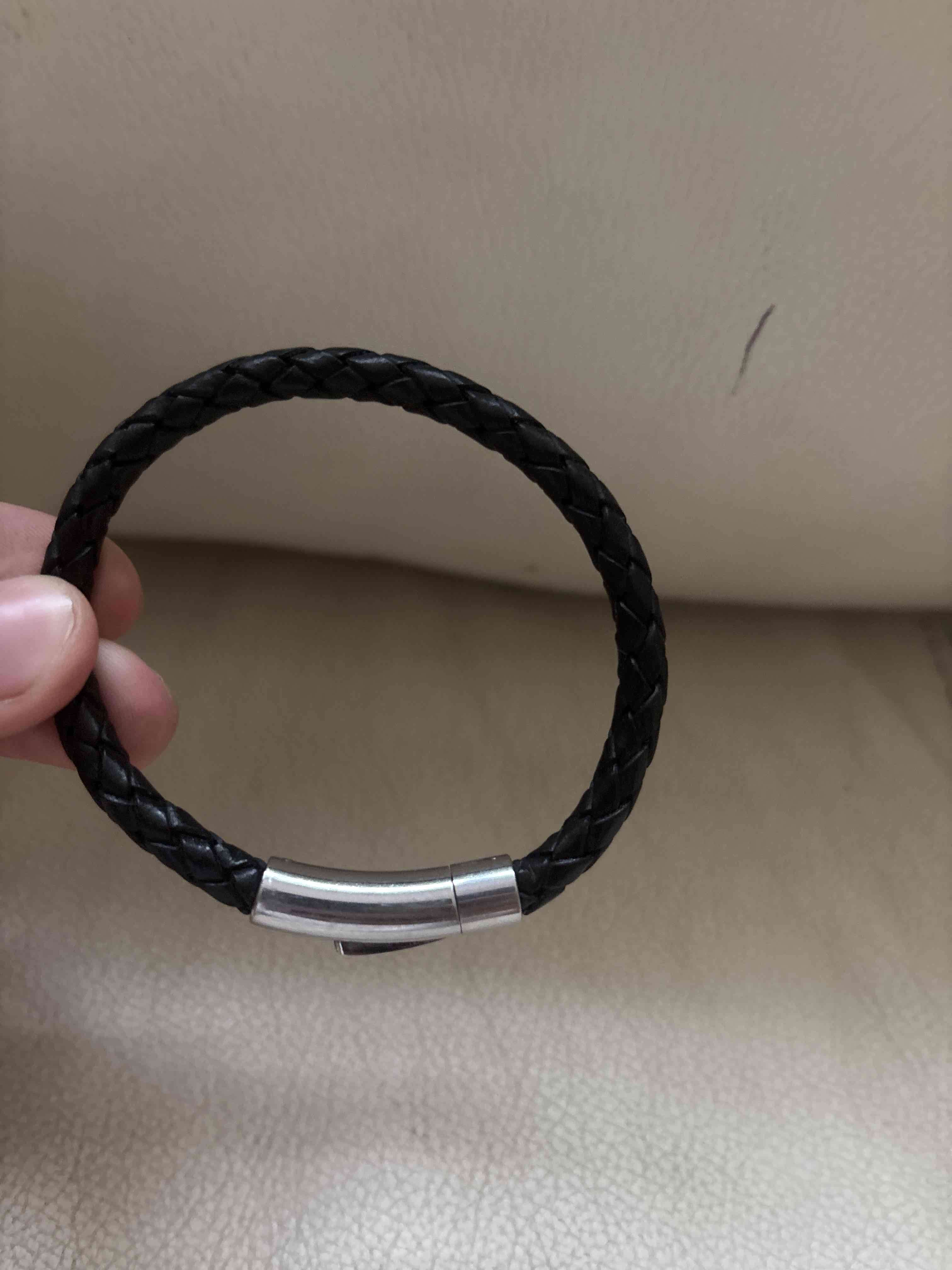 Pulsera Tous de cuero negro trenzado - miniatura 2