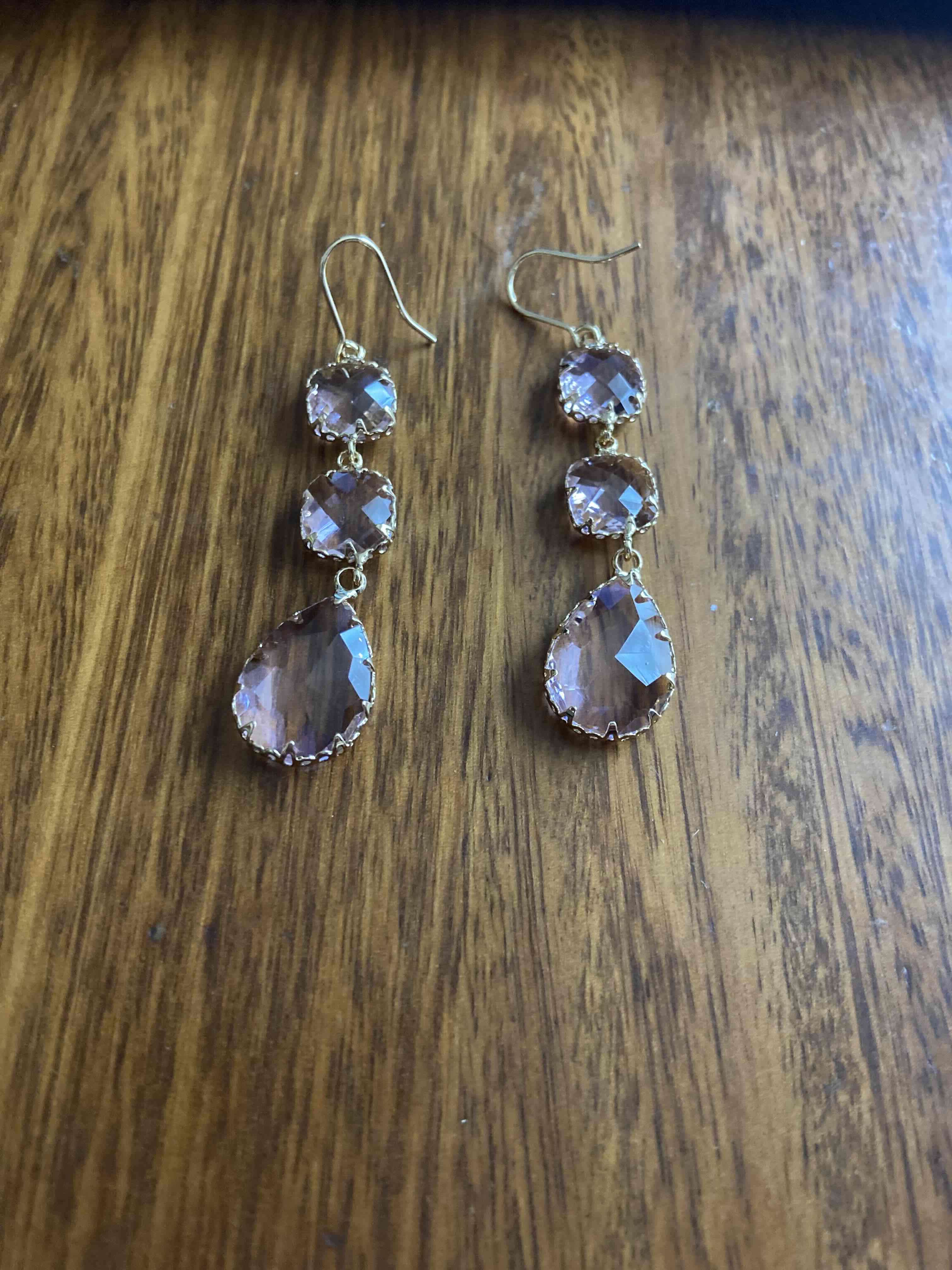 Aros rosados con cristales