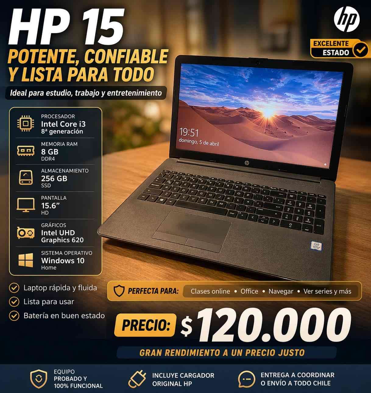 Laptop HP 250g7 , 8GB RAM, SSD - miniatura 1