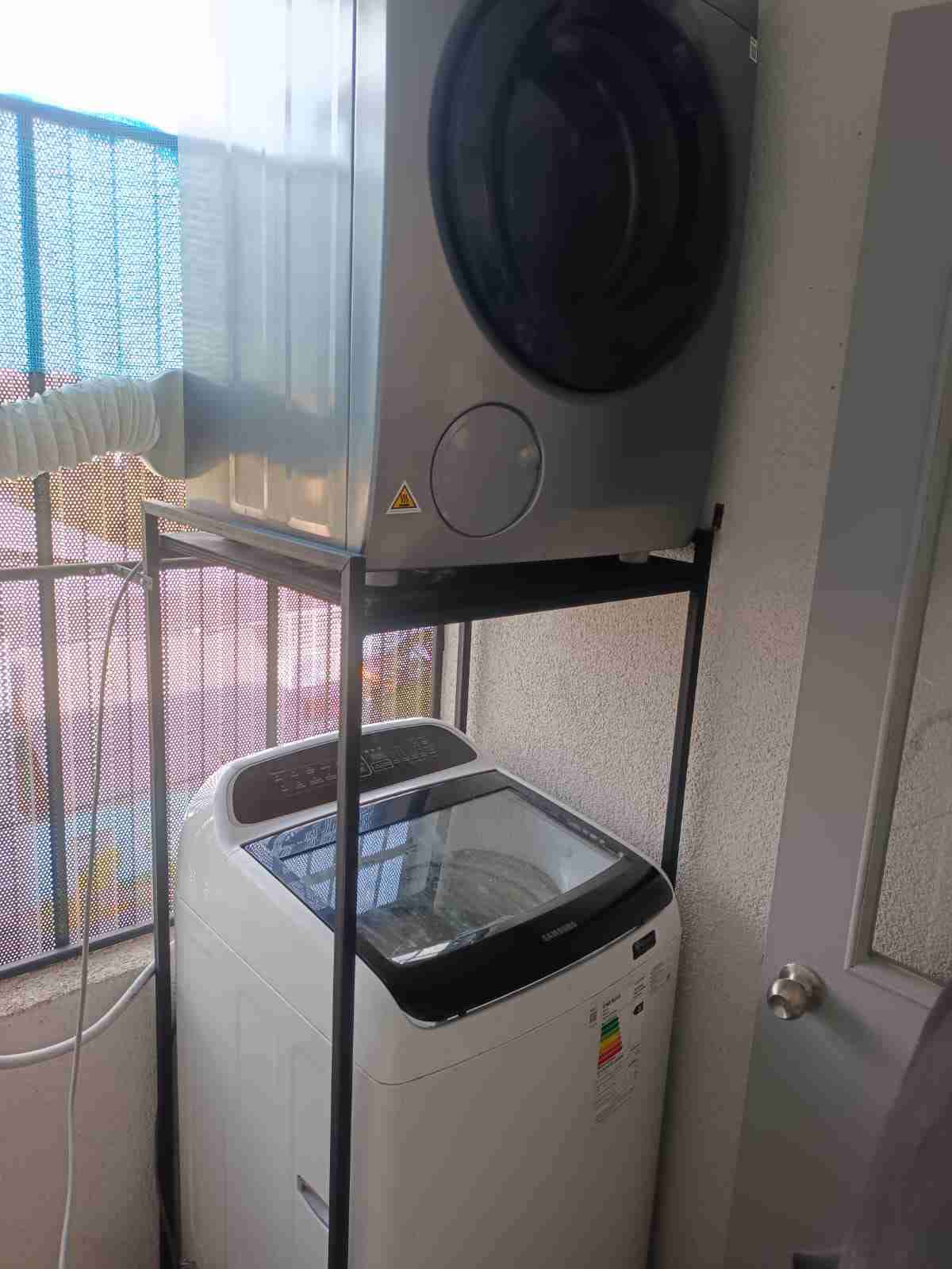 Mueble metál para elevar secadora sobre lavadora - 1