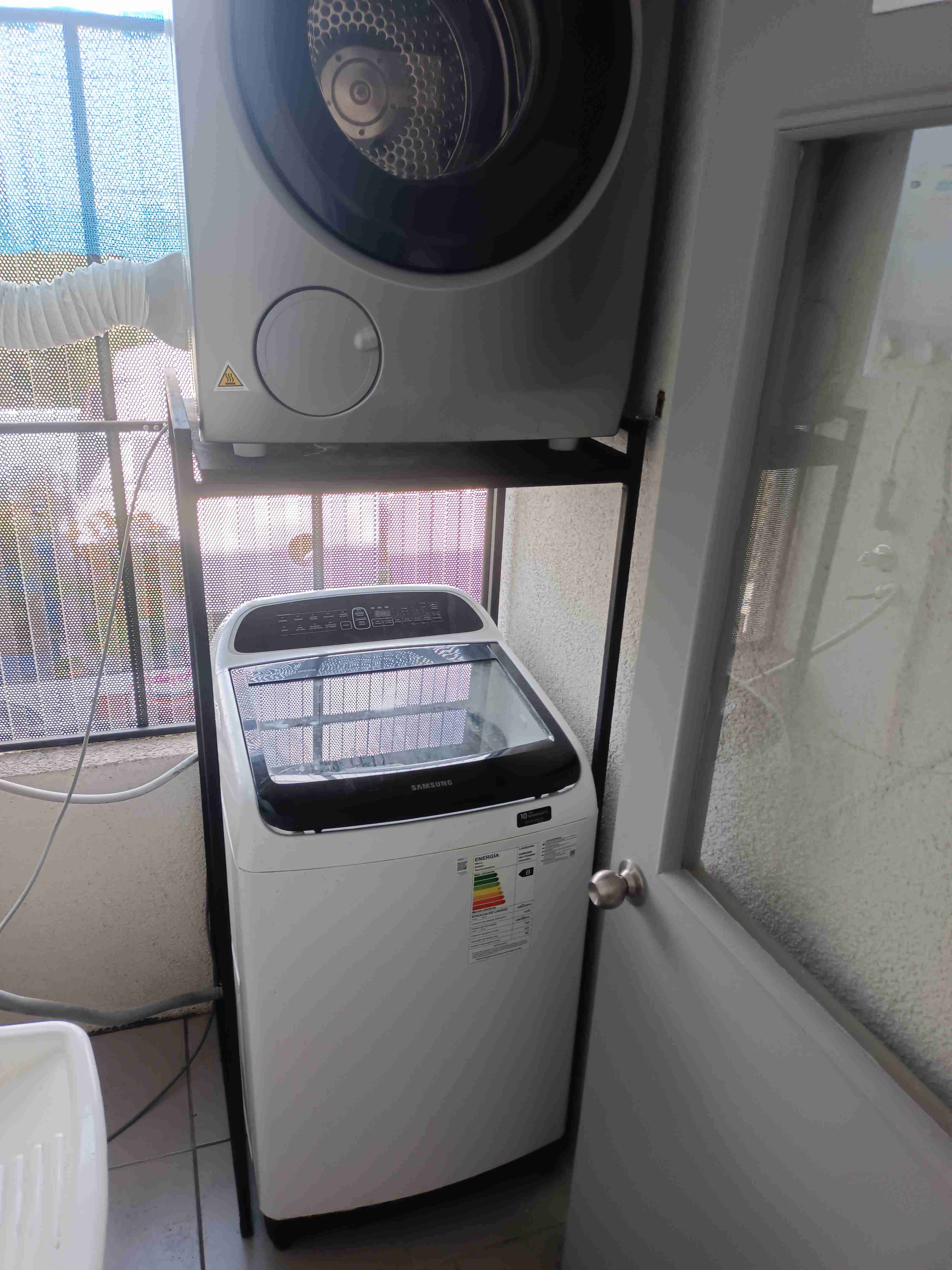 Mueble metál para elevar secadora sobre lavadora - 4