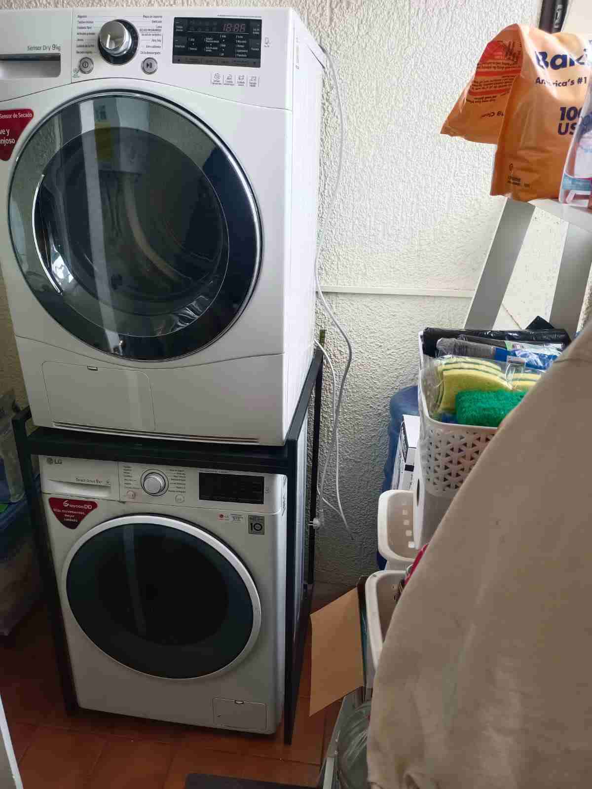 Mueble metál para elevar secadora sobre lavadora - 5