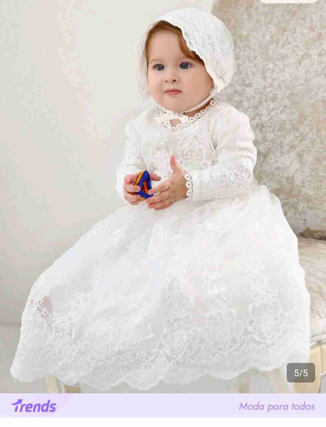Vestido de bautizo con gorro - miniatura 2