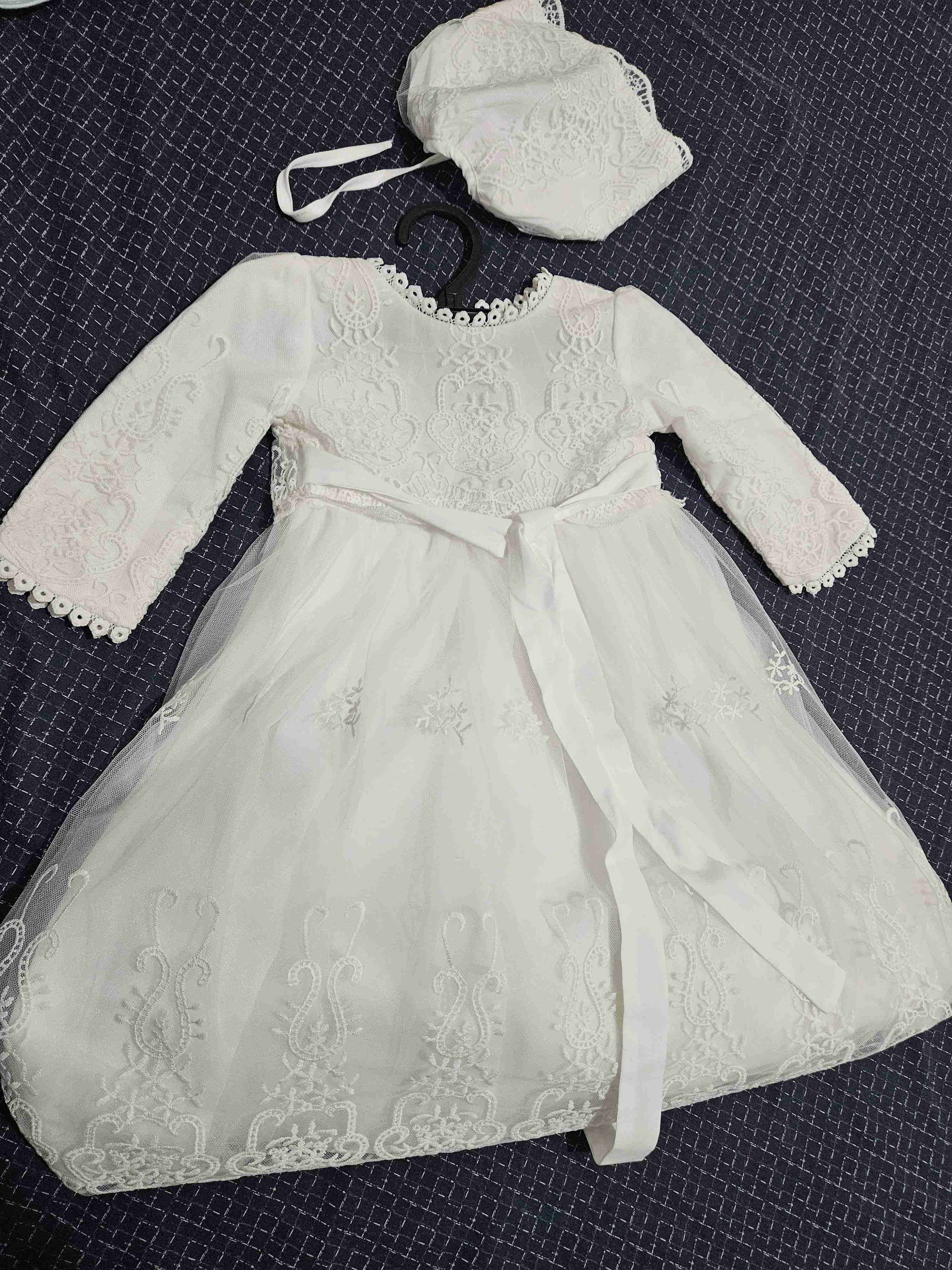 Vestido de bautizo con gorro - miniatura 3