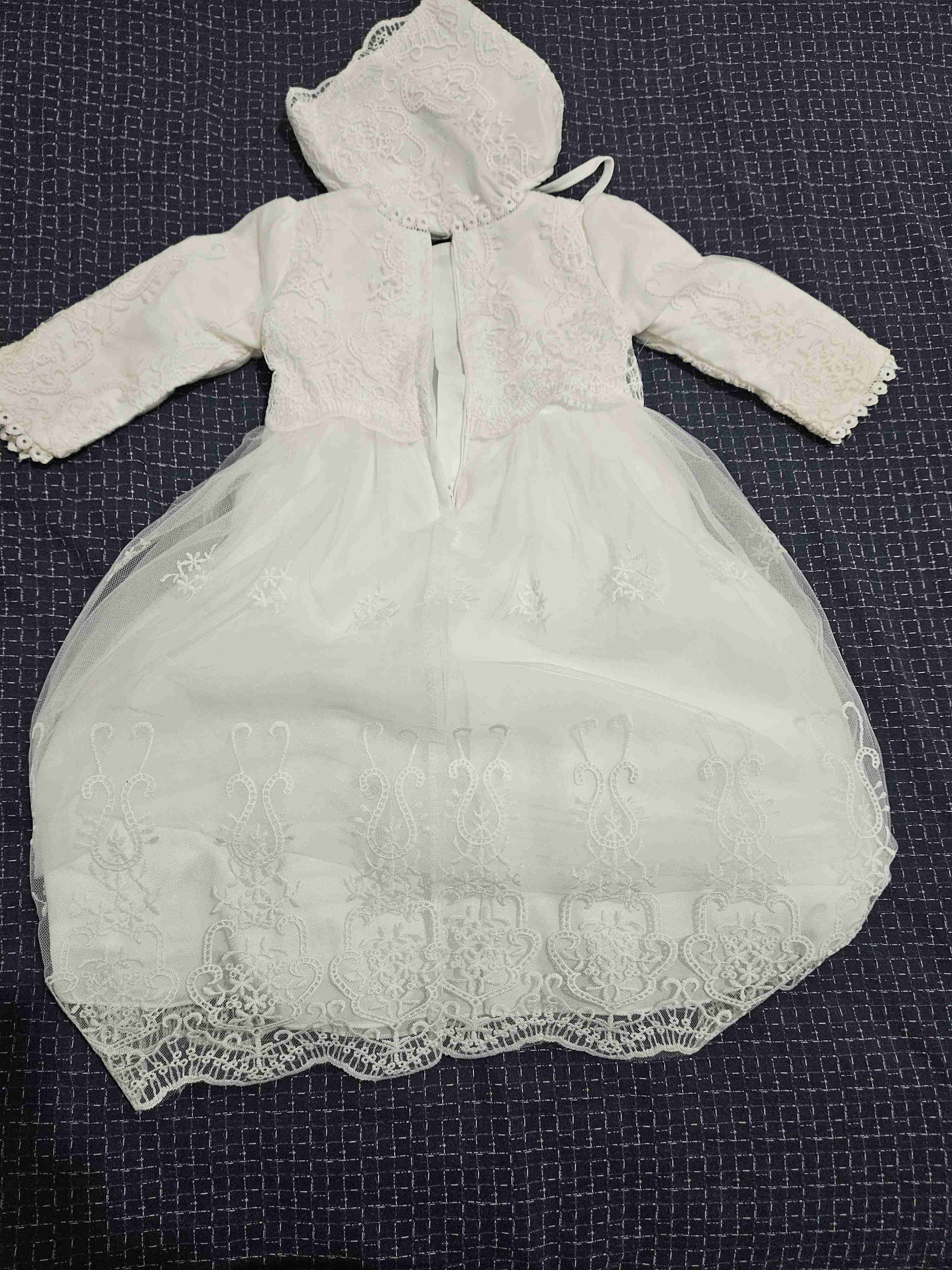 Vestido de bautizo con gorro - miniatura 4