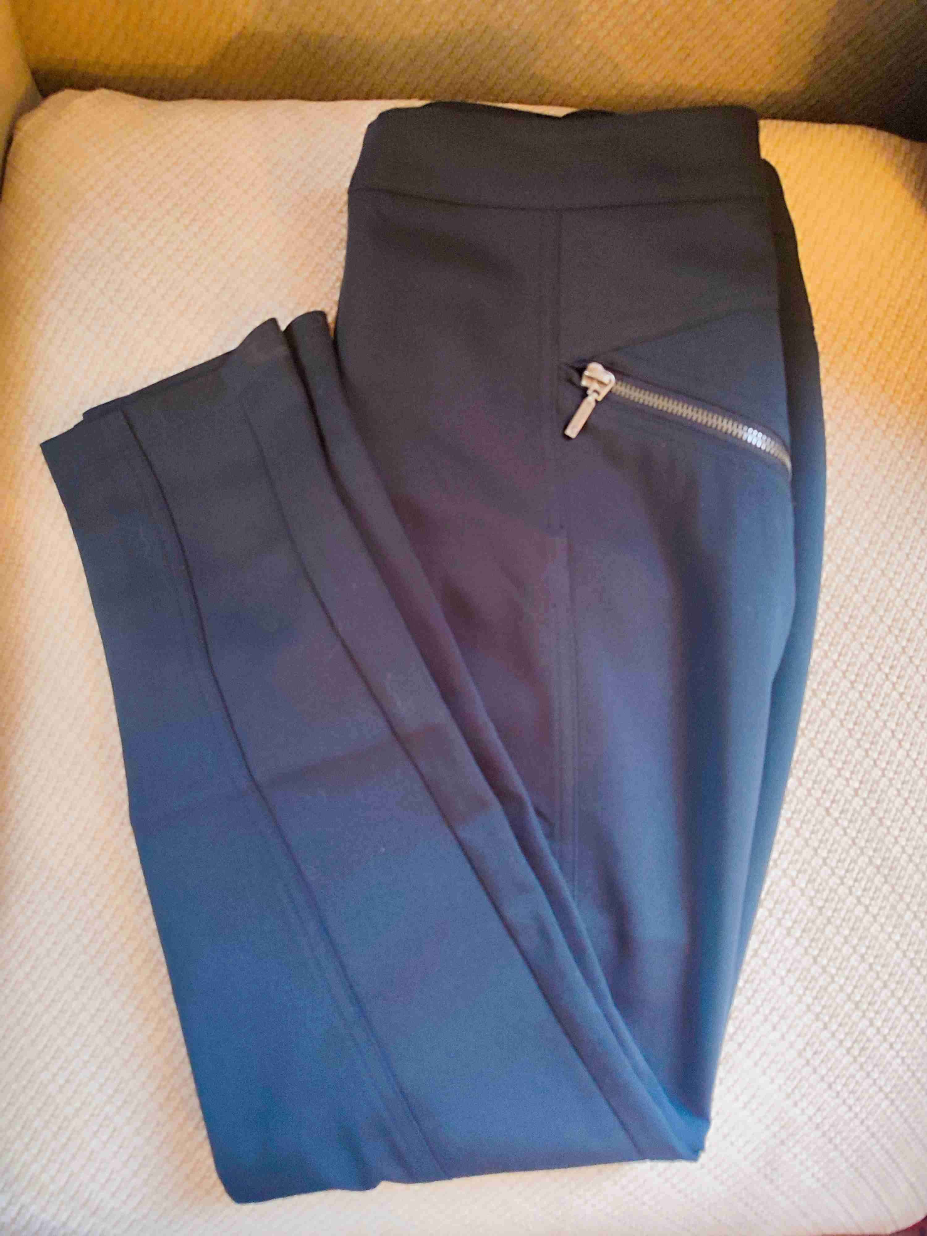 Pantalones tela negro mujer marca IO - miniatura 1