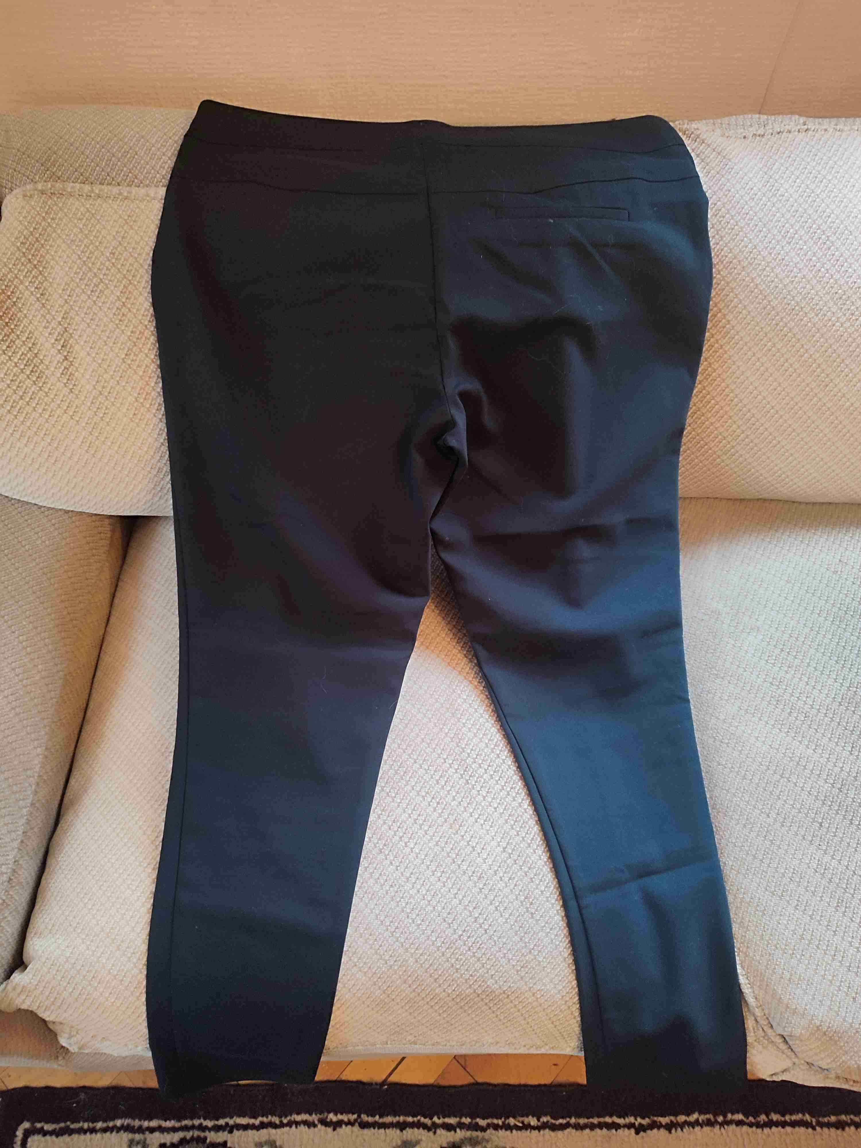 Pantalones tela negro mujer marca IO - miniatura 3
