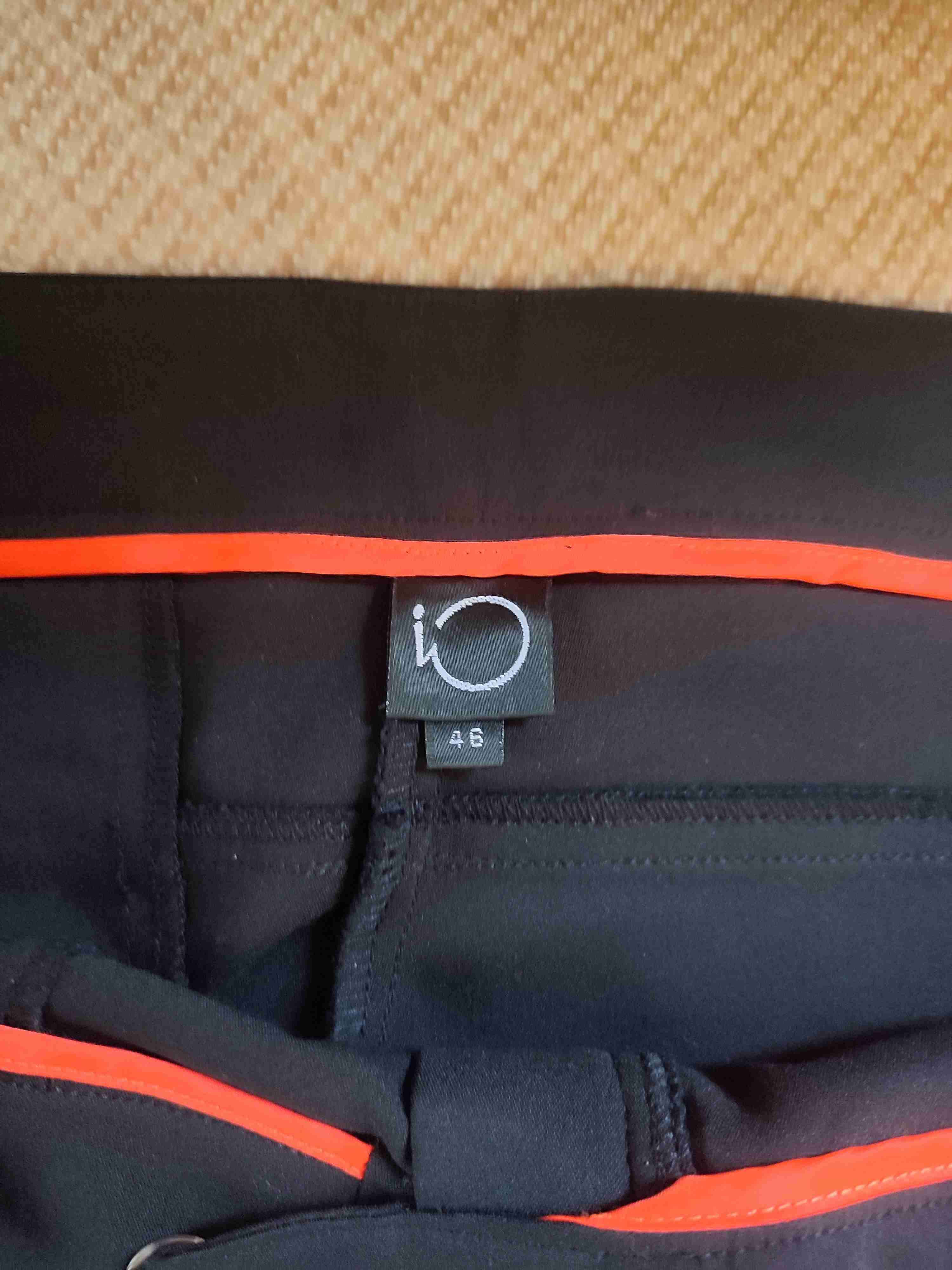 Pantalones tela negro mujer marca IO - miniatura 4