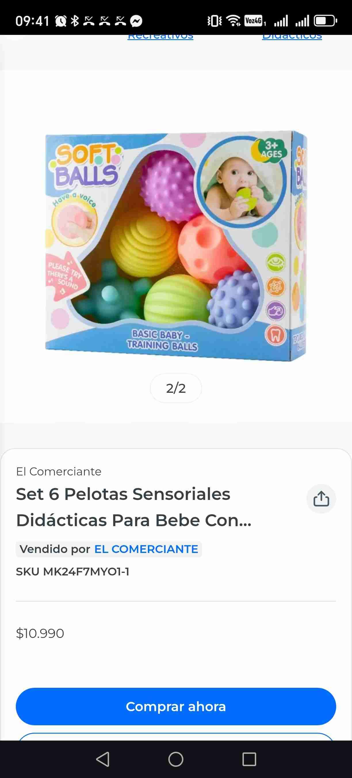 Set 6 pelotas sensoriales bebé