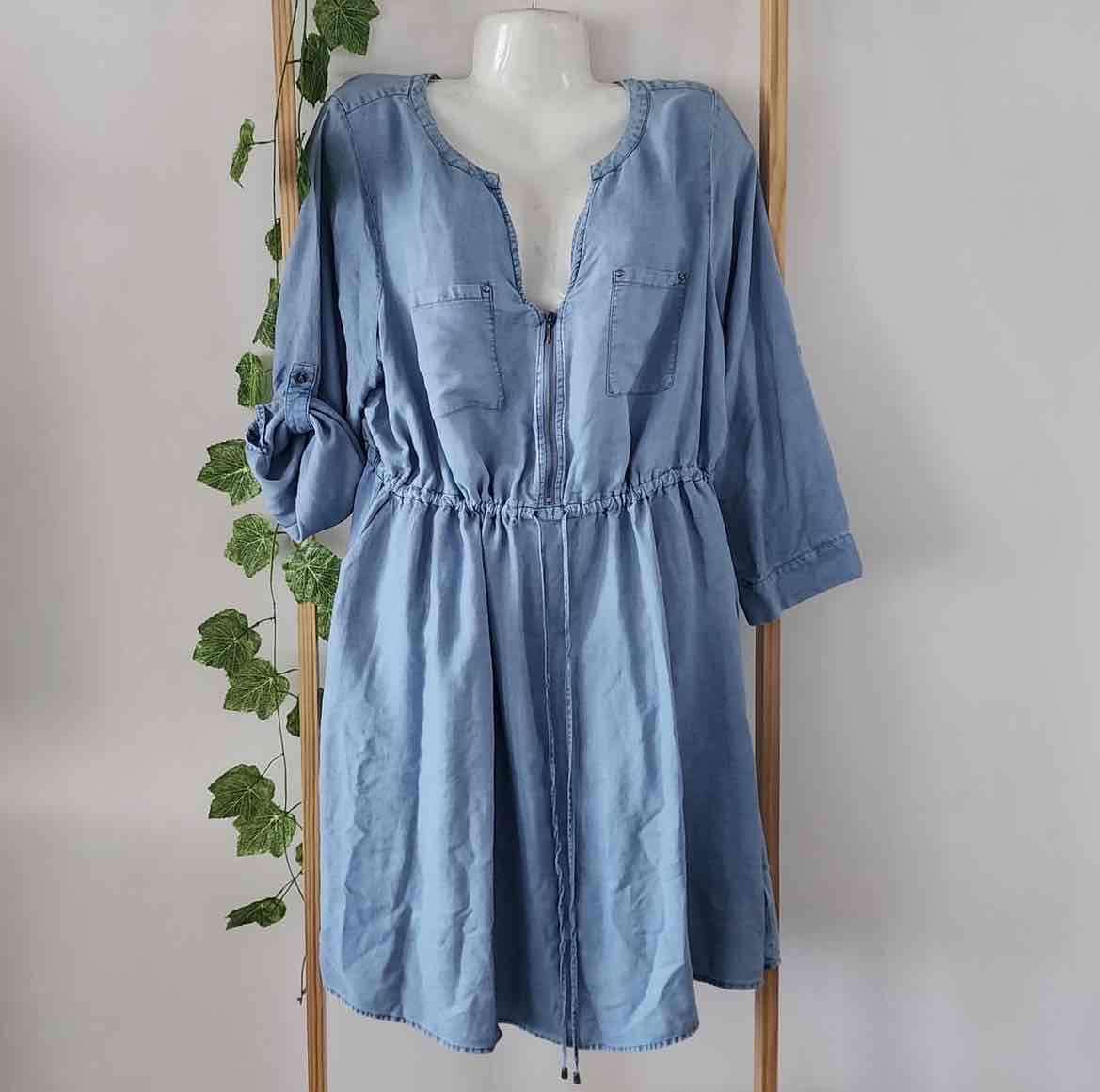 Vestido camisero azul