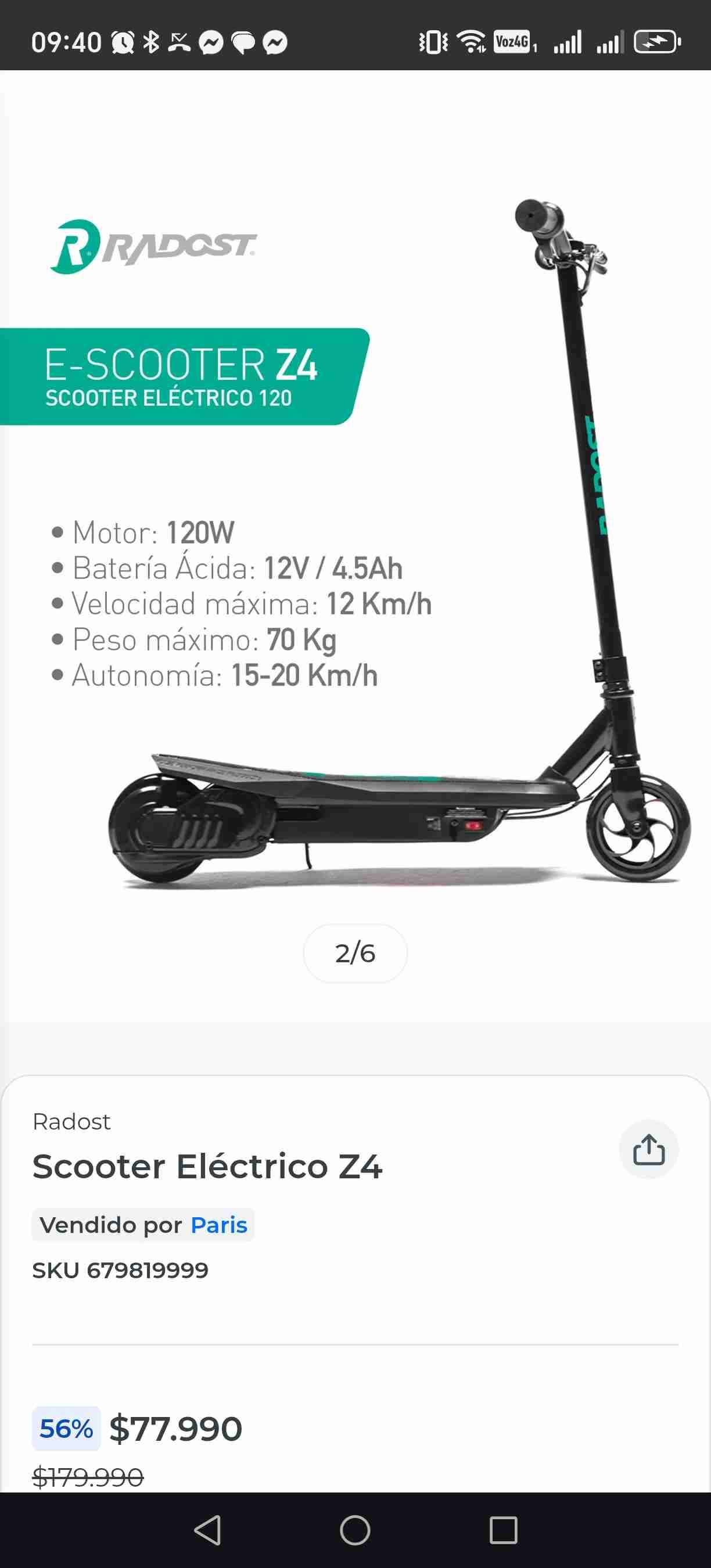 Scooter Eléctrico Radost Z4