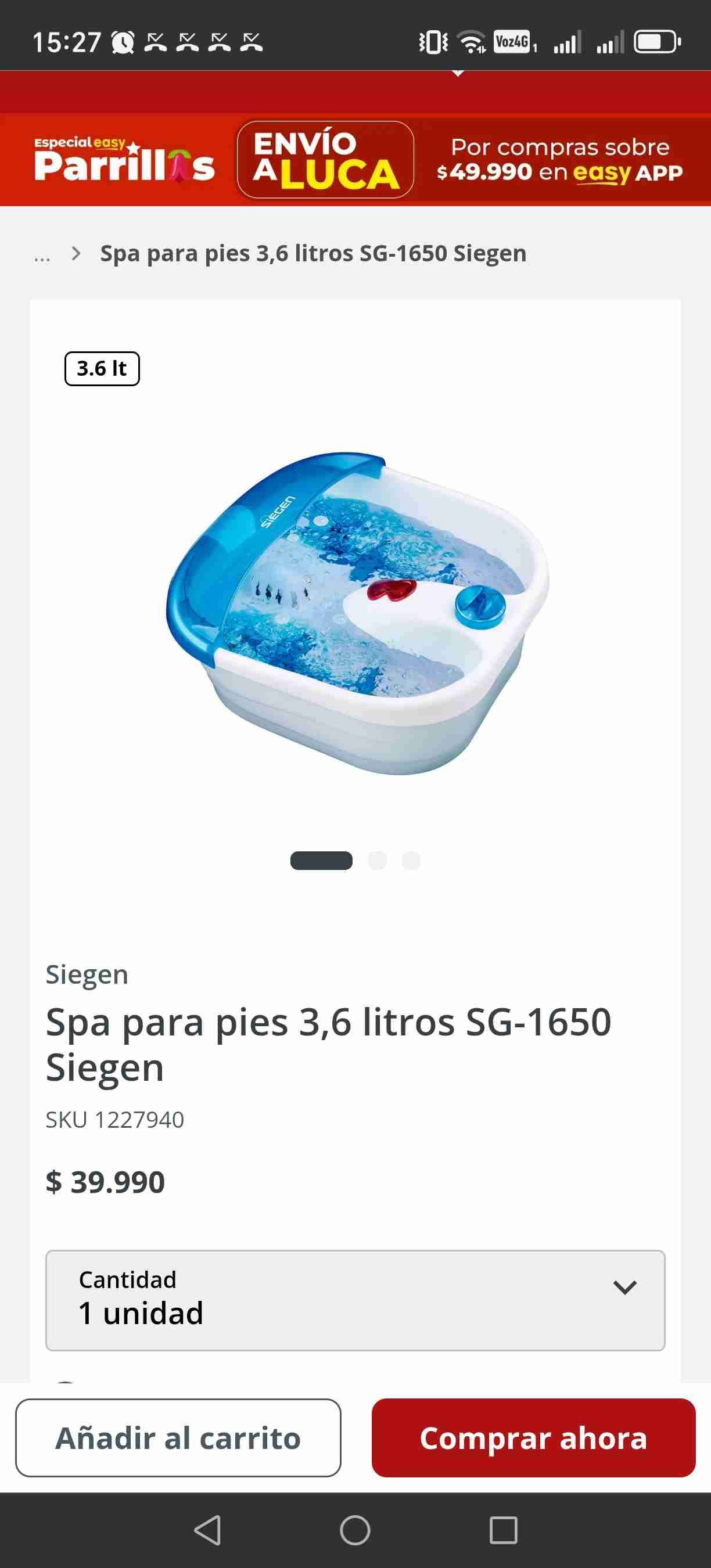 Spa para pies Siegen 3.6L