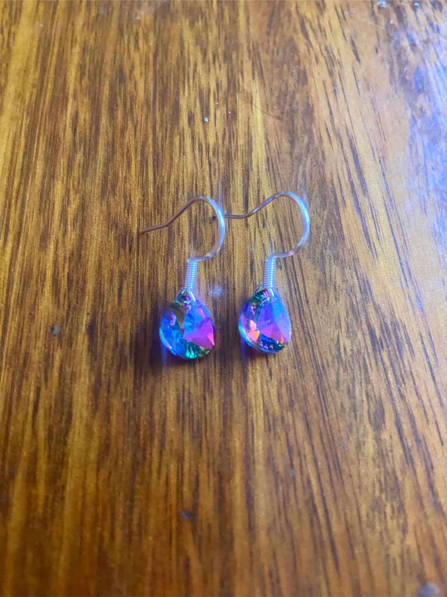 Aros colgantes de cristal