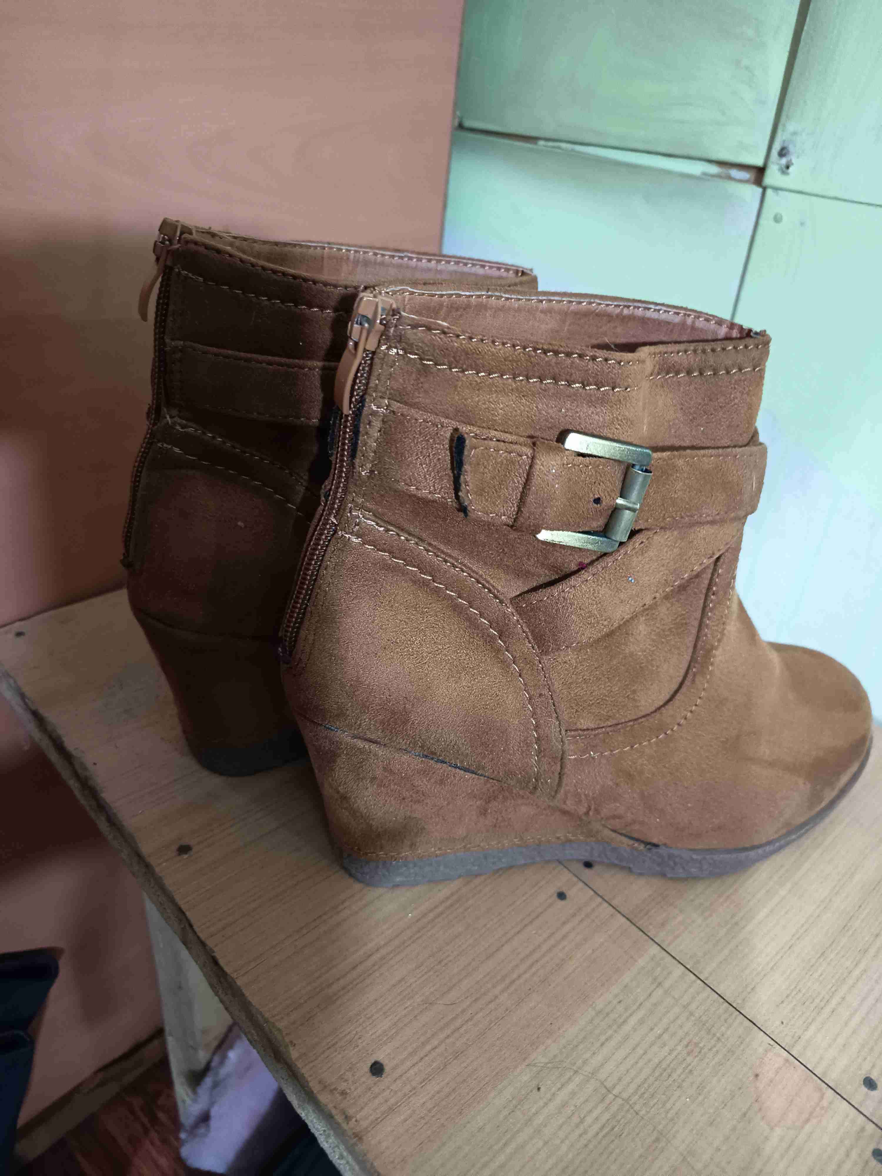 Botines de gamuza café claro - 2