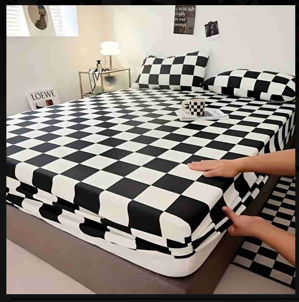 Funda para cama a cuadros - miniatura 1