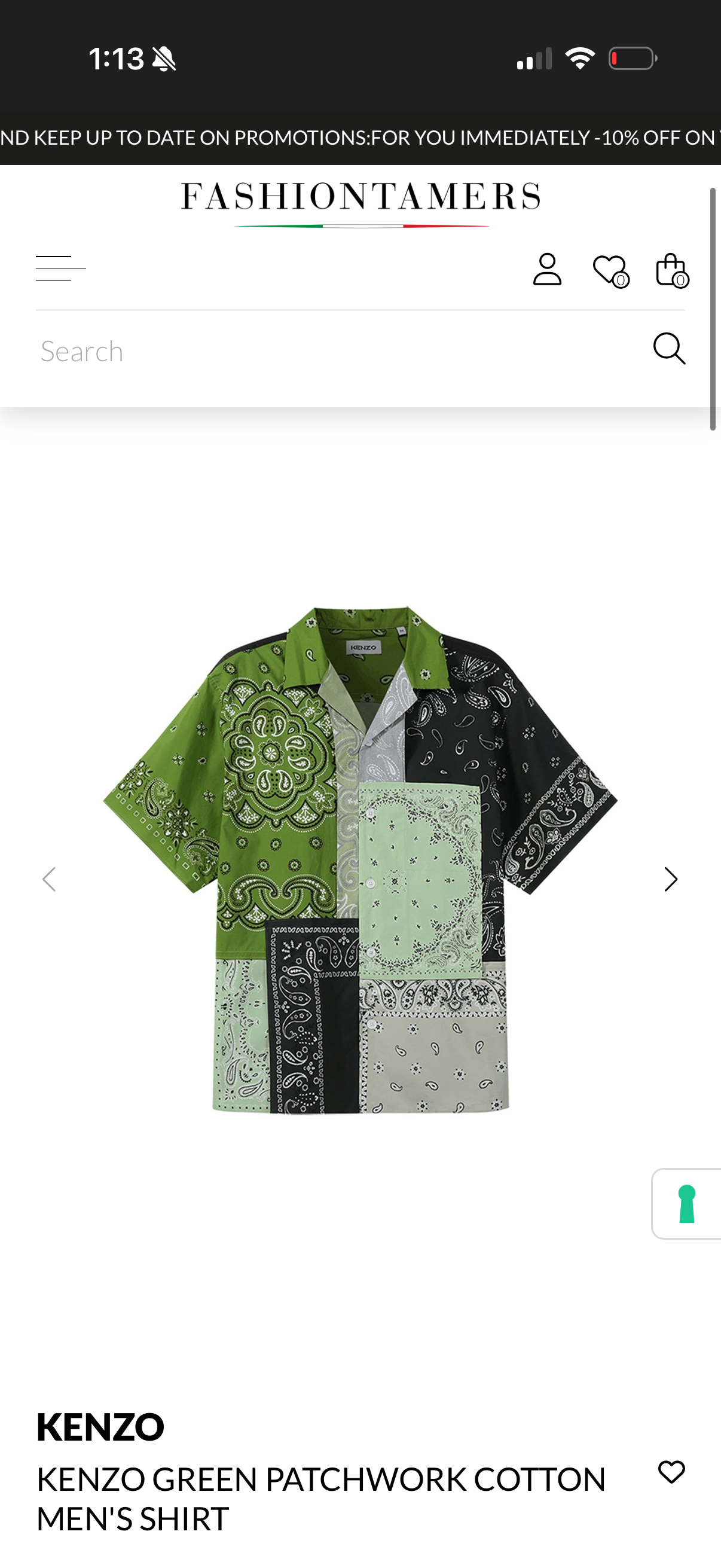 Camisa patchwork verde Kenzo - 1