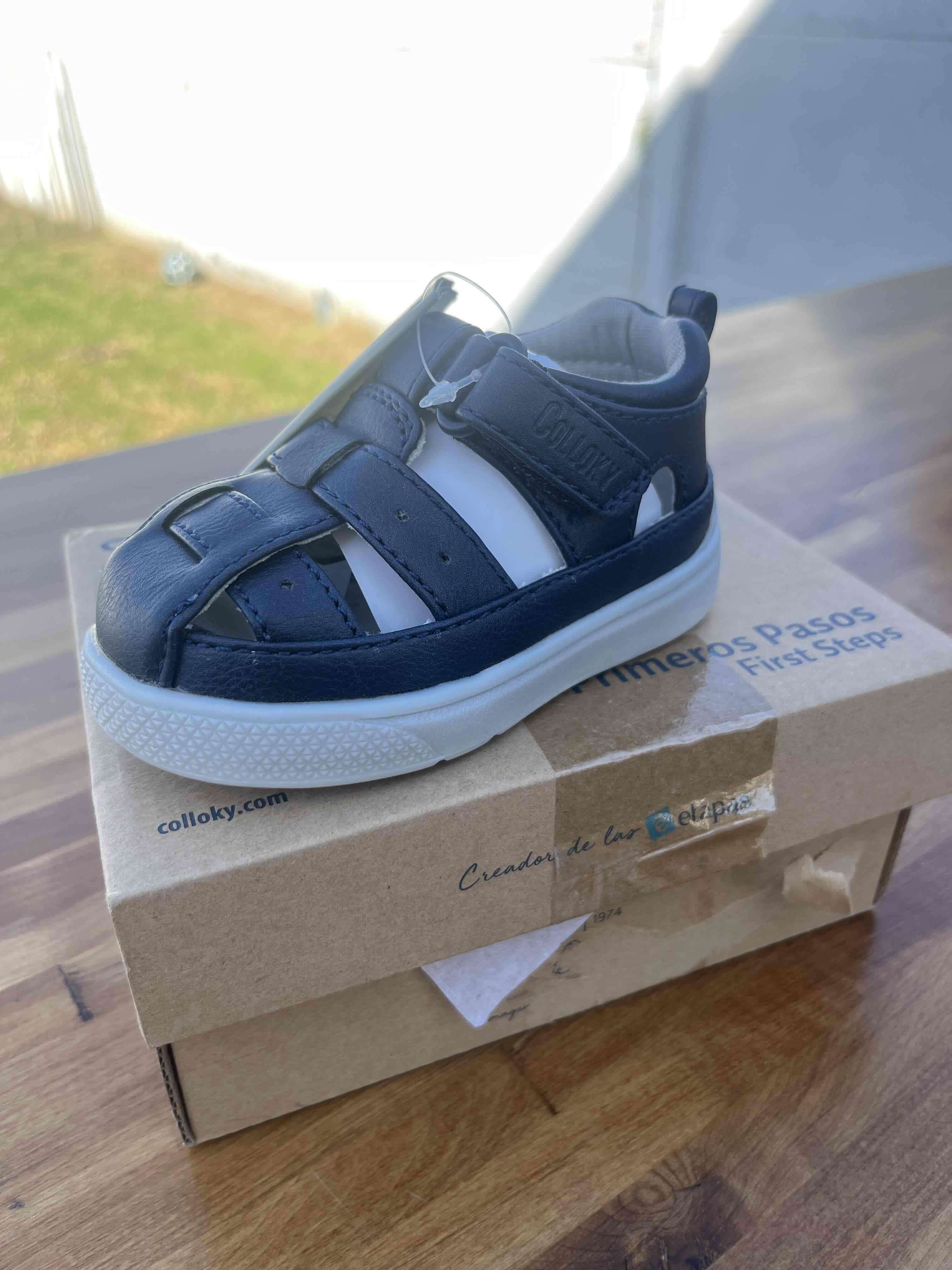 Talla 19 .Zapatos de bebé Colloky azul - miniatura 1