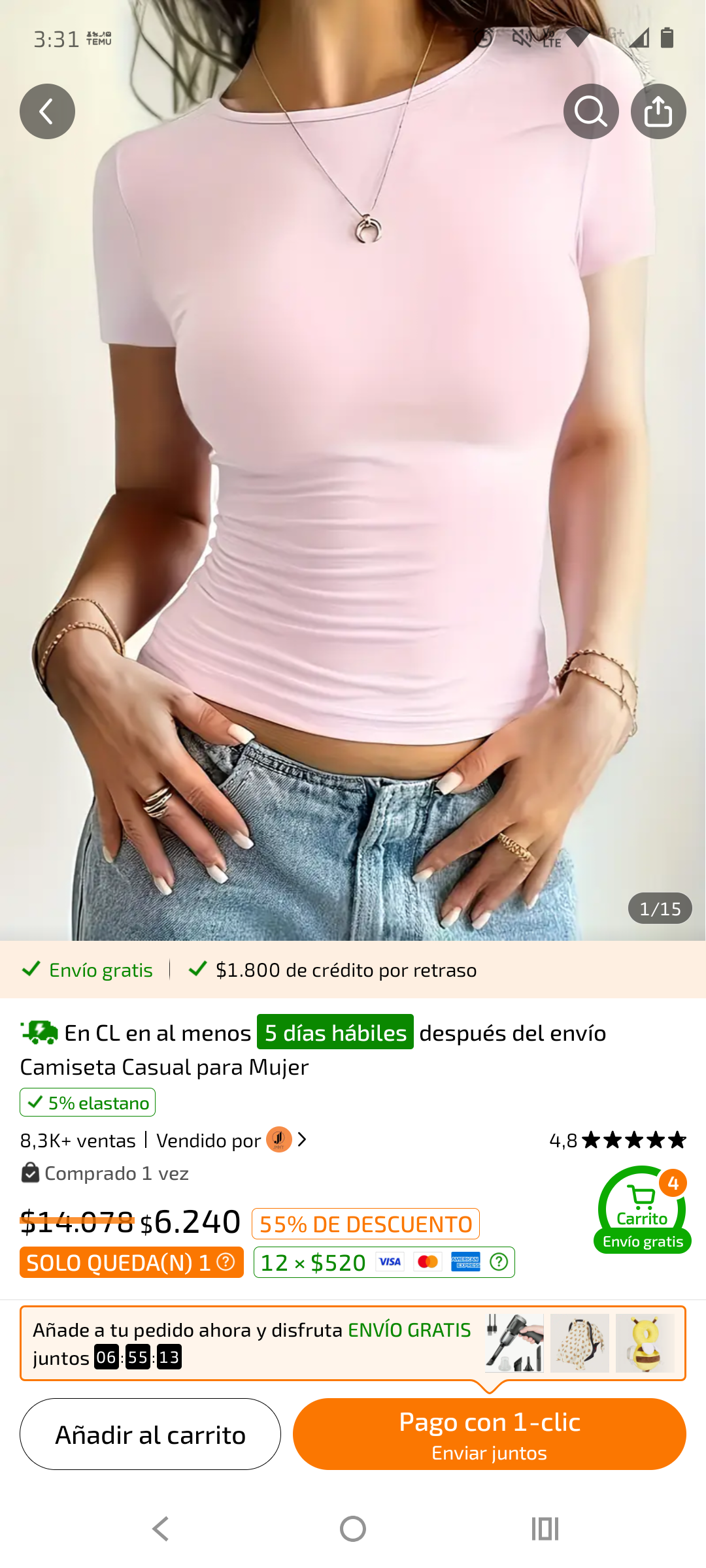 Top sin tirantes azul - miniatura 2