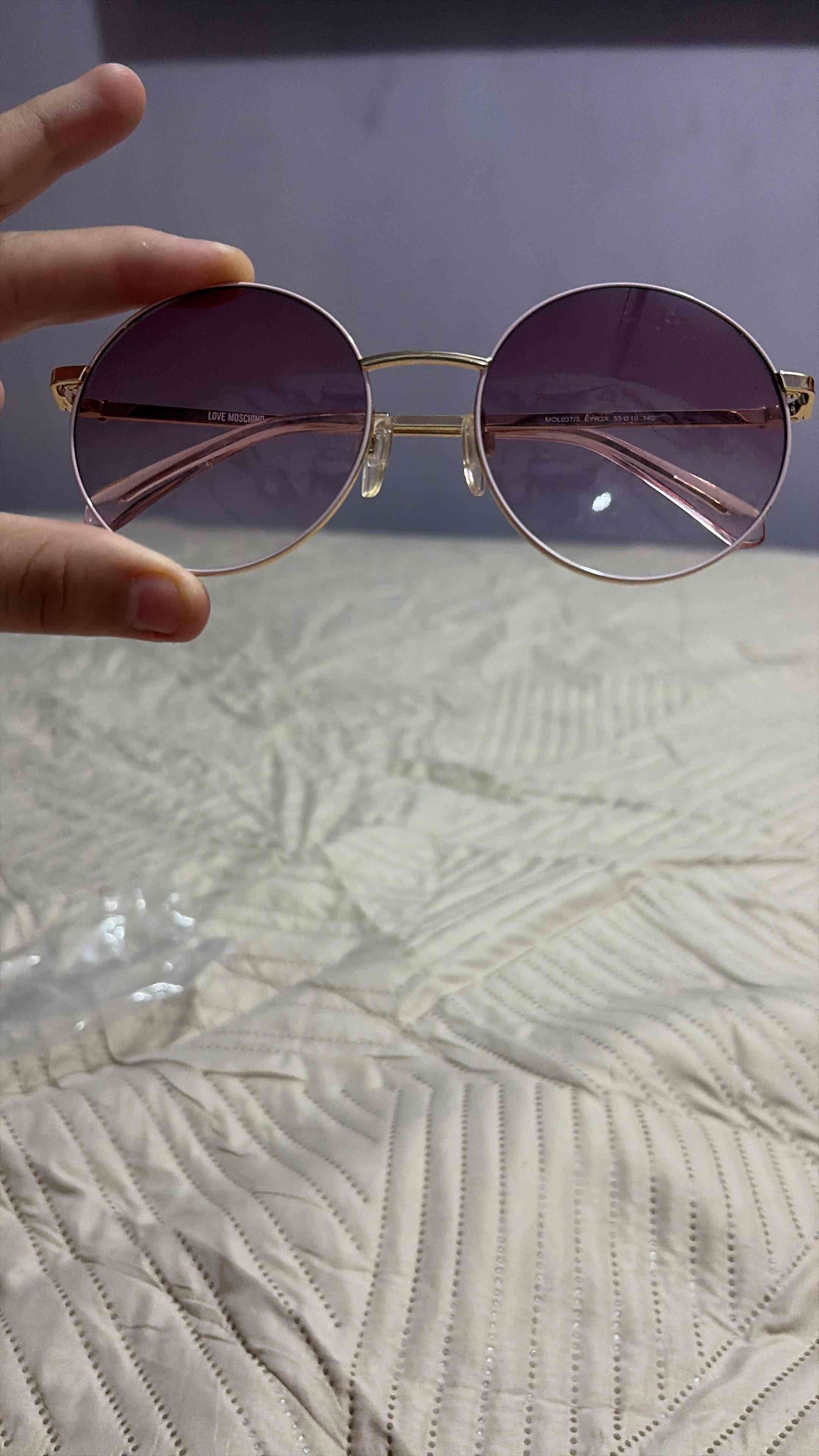 Lentes de sol Love Moschino dorados - miniatura 1