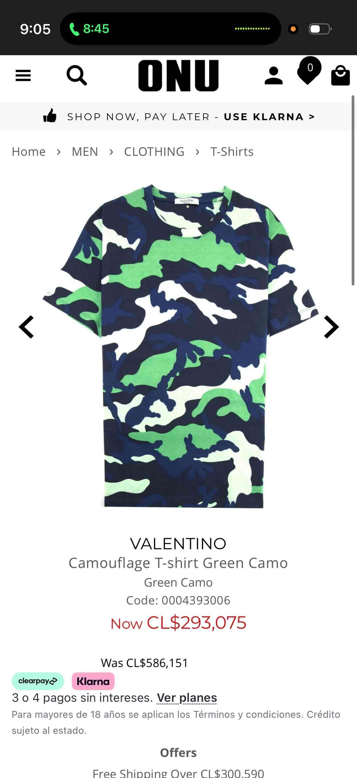 Polera camuflaje verde valentino - miniatura 1